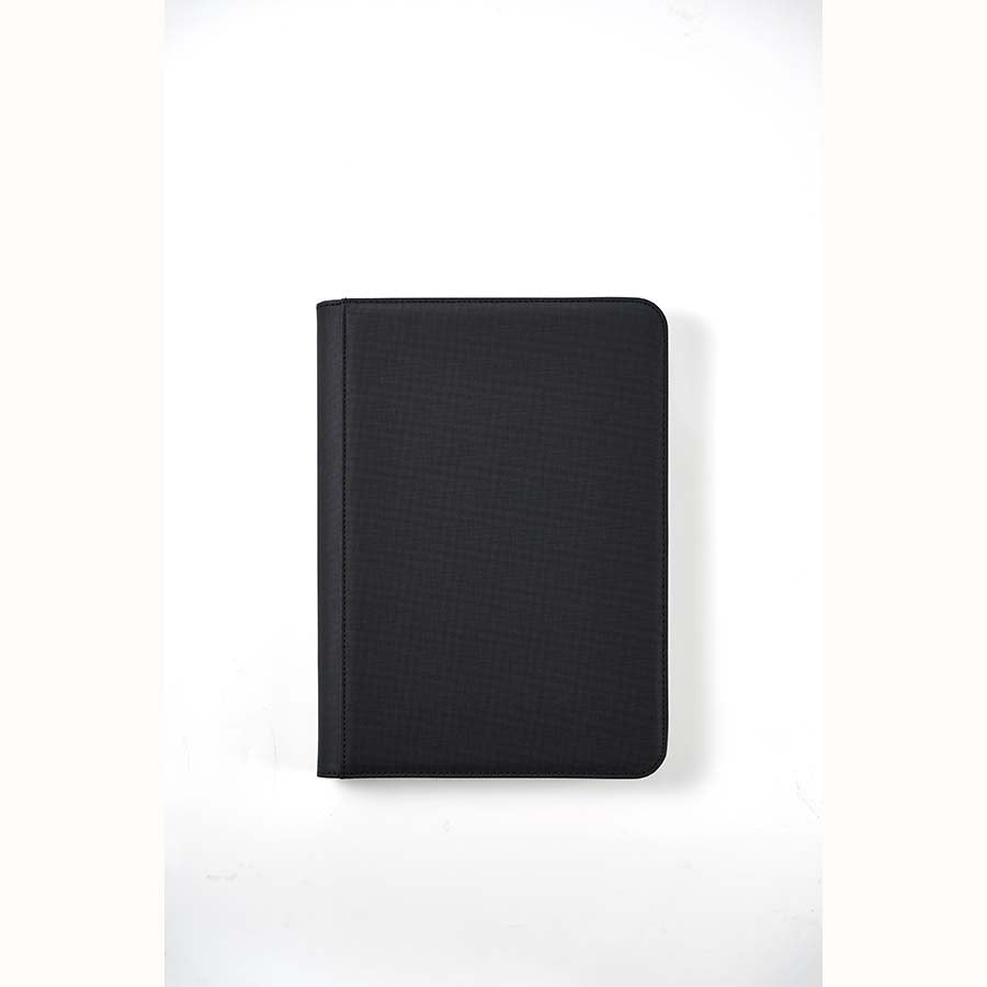 SOLID BLACK 9 POCKET ZIPPER BINDER