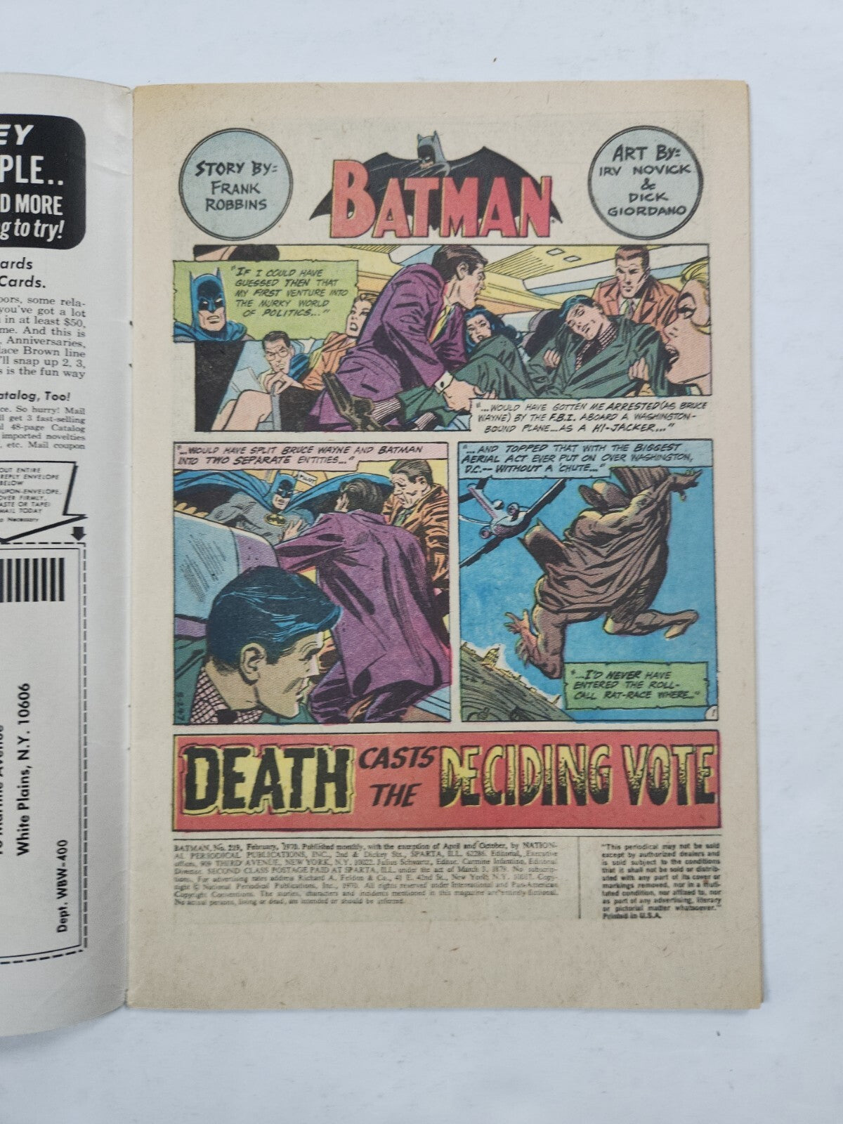 BATMAN 219 - VG/F 5.0 - COMMISSIONER GORDON - NEAL ADAMS ART (1970)