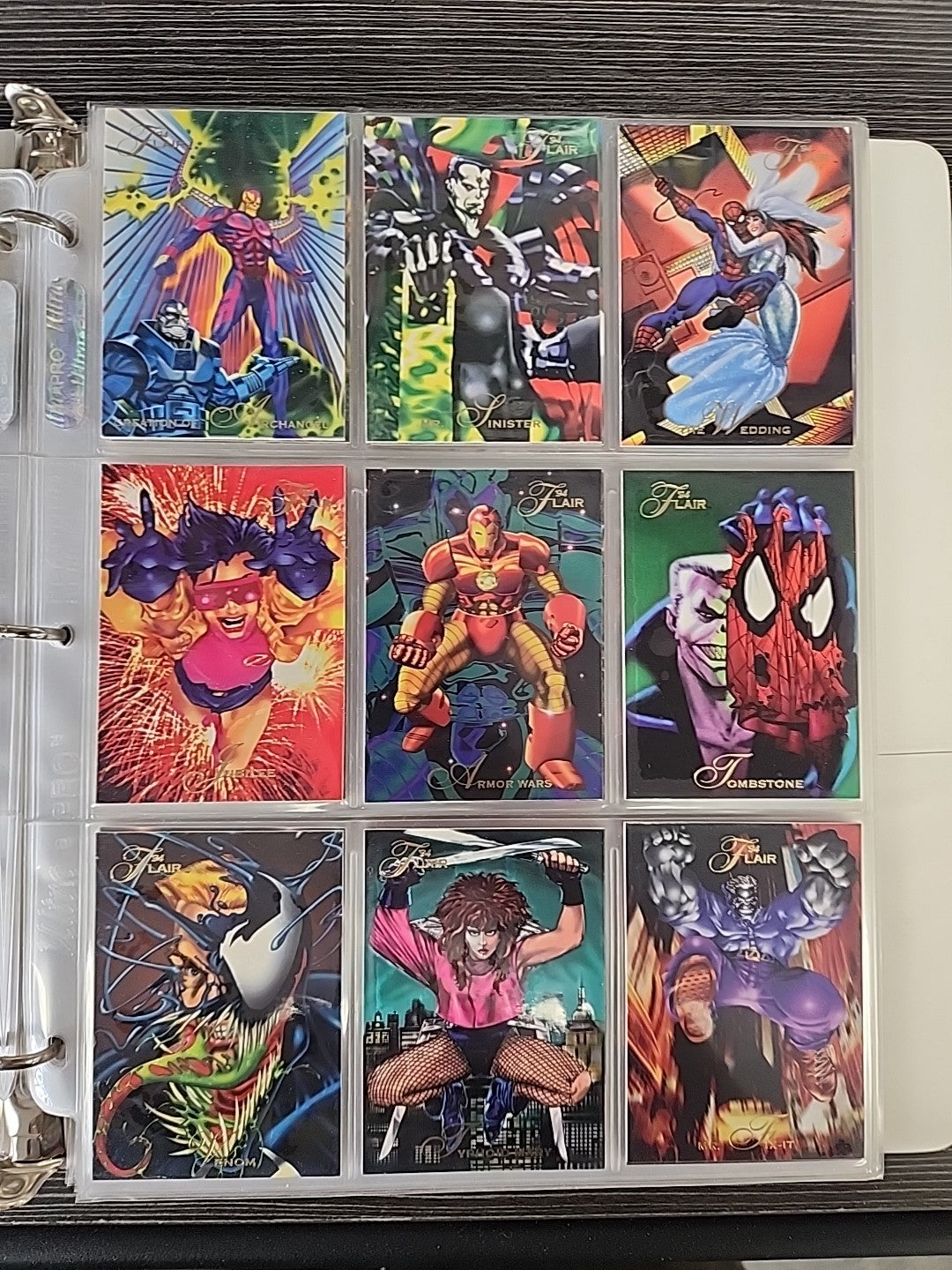 1994 Flair Marvel Complete 150 Card Set & Complete 18 Power Blast Foil Set NMMT