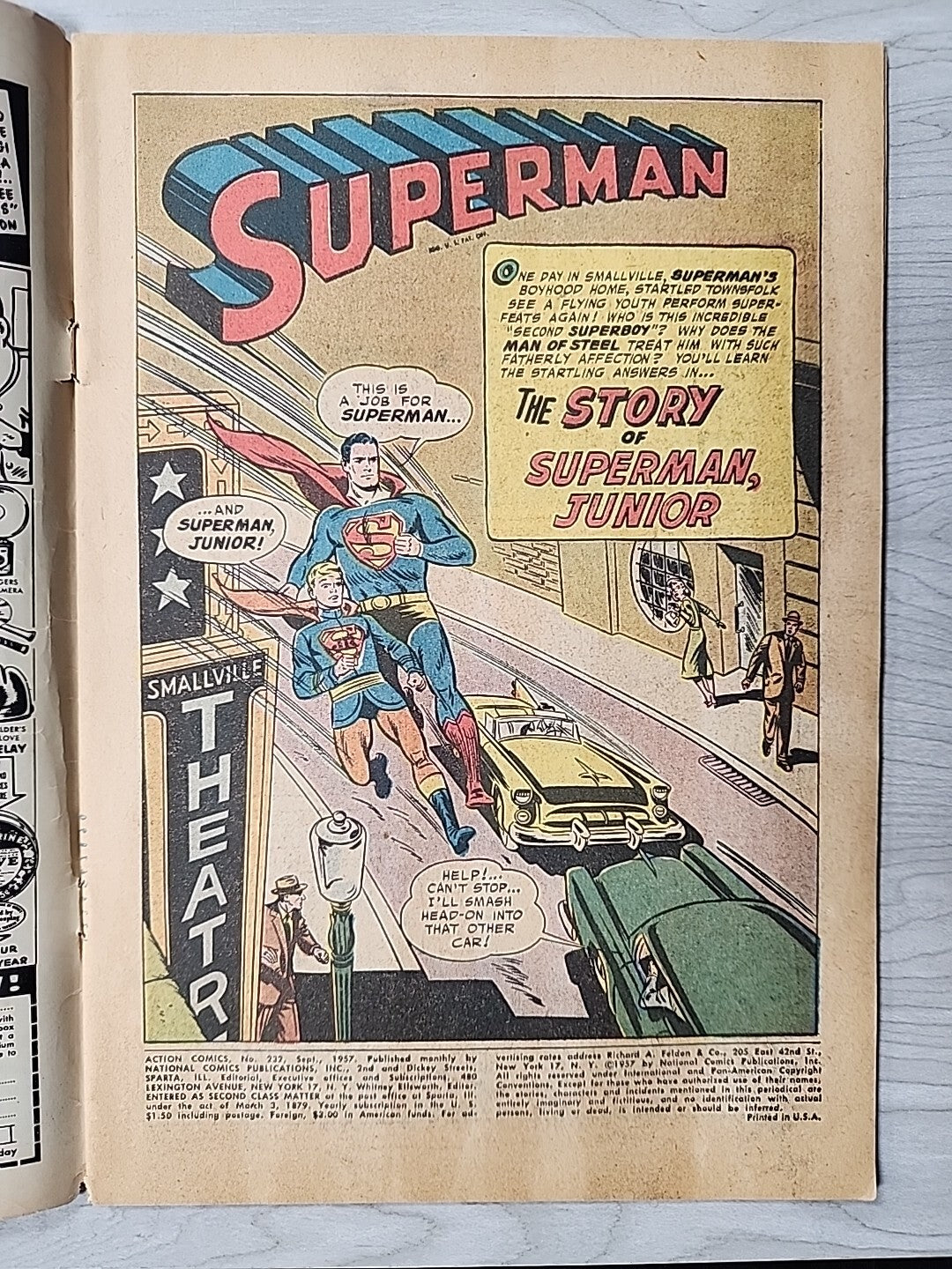 Action Comics #232 DC 1957 VG/FN Silver Age 'Superman Junior' Curt Swan cover