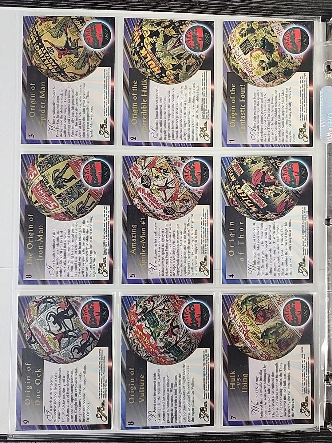 1994 Flair Marvel Complete 150 Card Set & Complete 18 Power Blast Foil Set NMMT