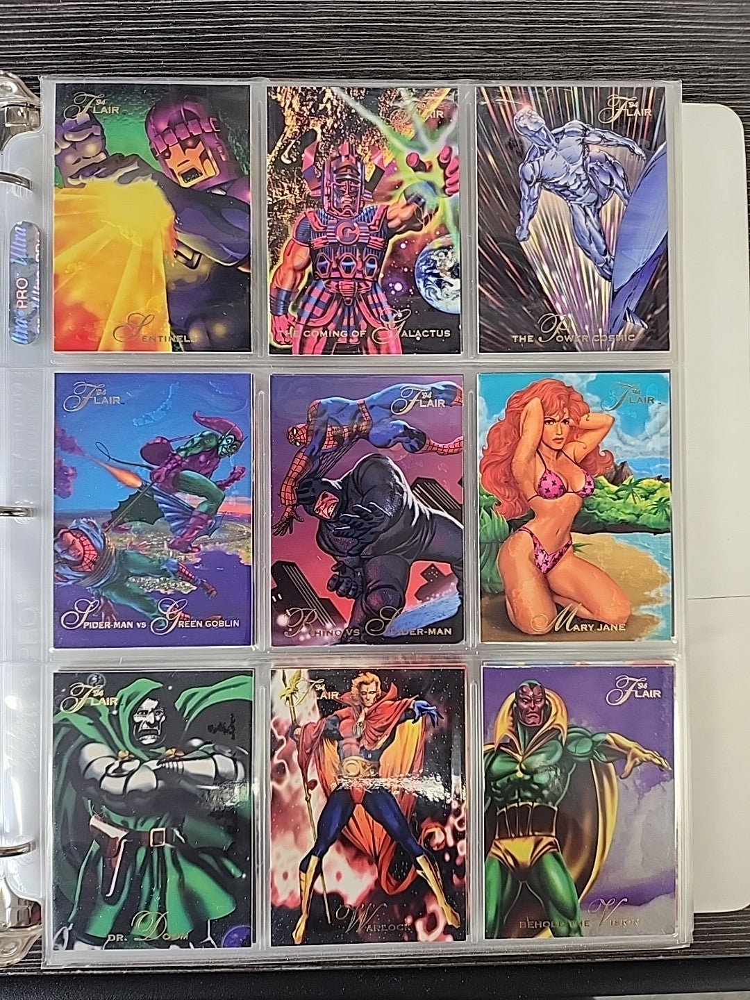 1994 Flair Marvel Complete 150 Card Set & Complete 18 Power Blast Foil Set NMMT