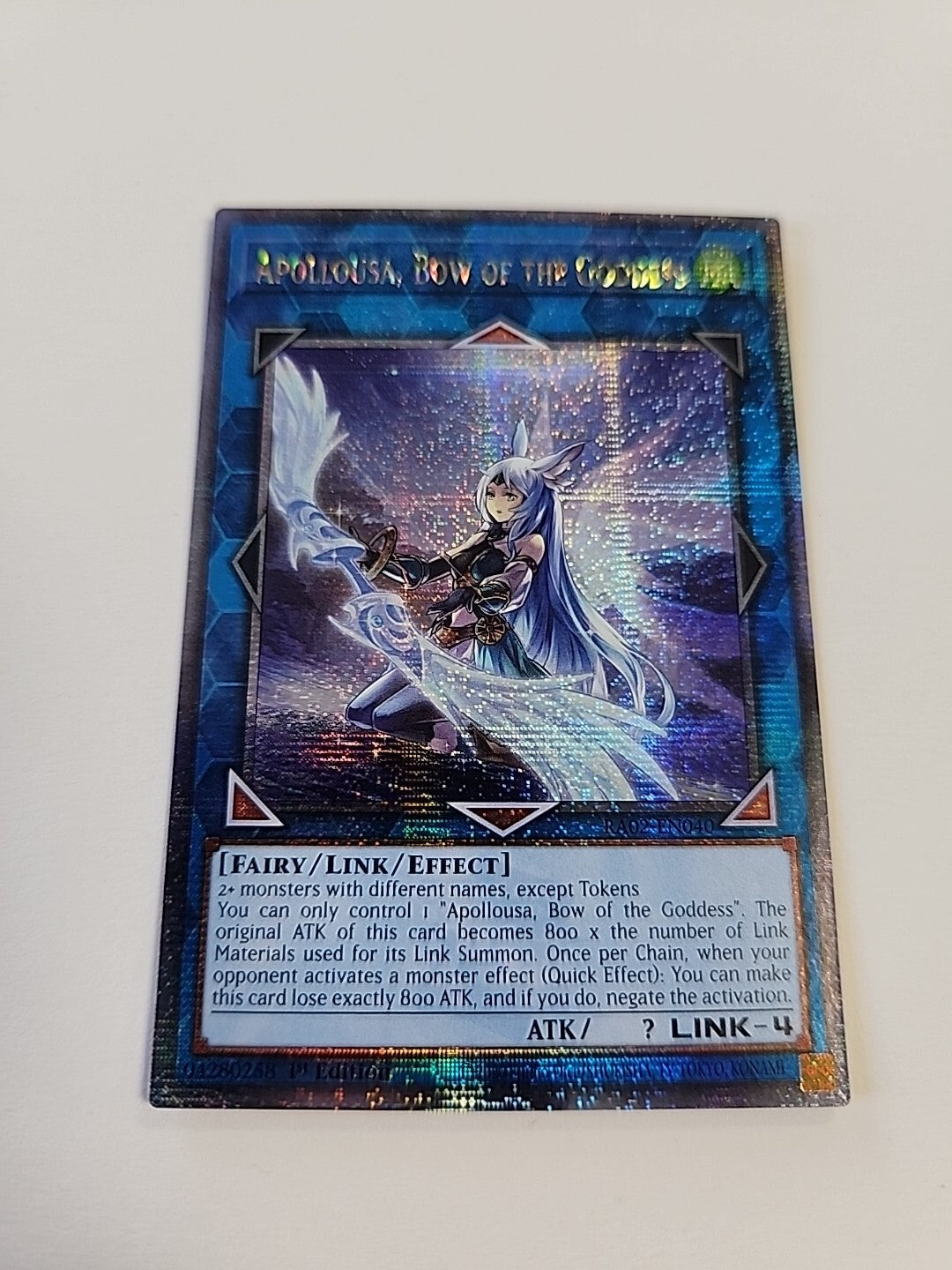 Apollousa, Bow of the Goddess 1st Edition Quarter Century Secret Rare RA02-EN040