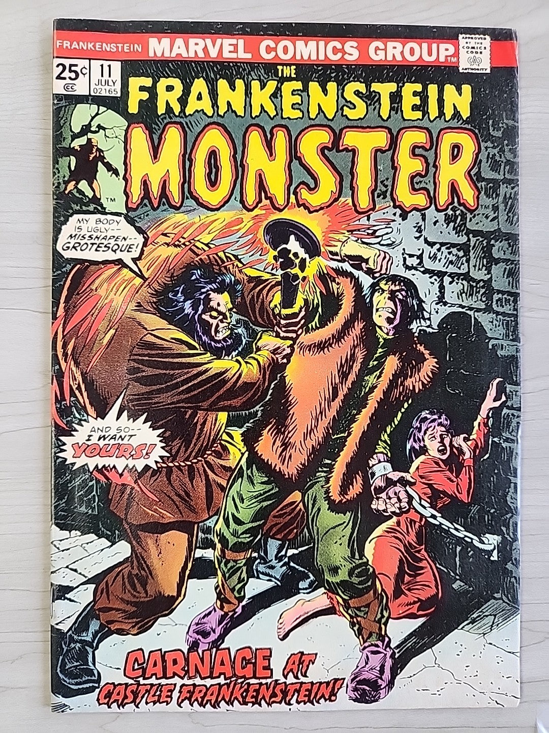 The Frankenstein Monster #11 Marvel Comics 1974 FN/VF Gary Friedrich
