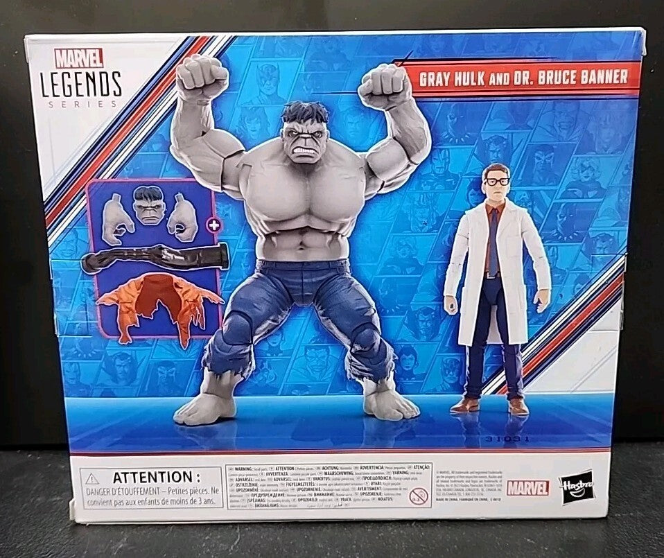 Hasbro Marvel Legends Series Gray Hulk & Dr. Bruce Banner, 6" Action Figures New