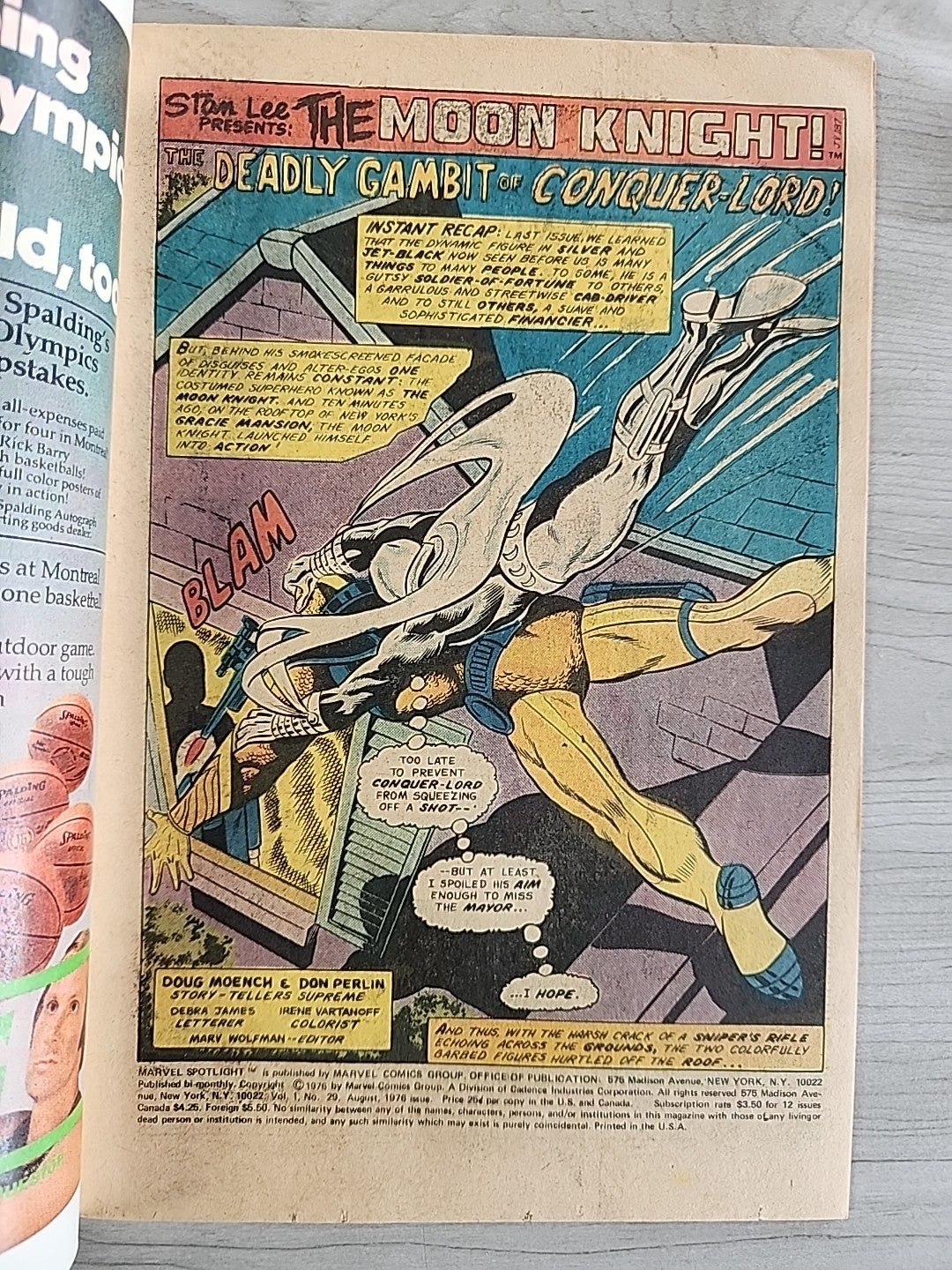 Marvel Spotlight 29 2nd Solo Moon Knight Jack Kirby Cover Marvel Comics 1976 VF