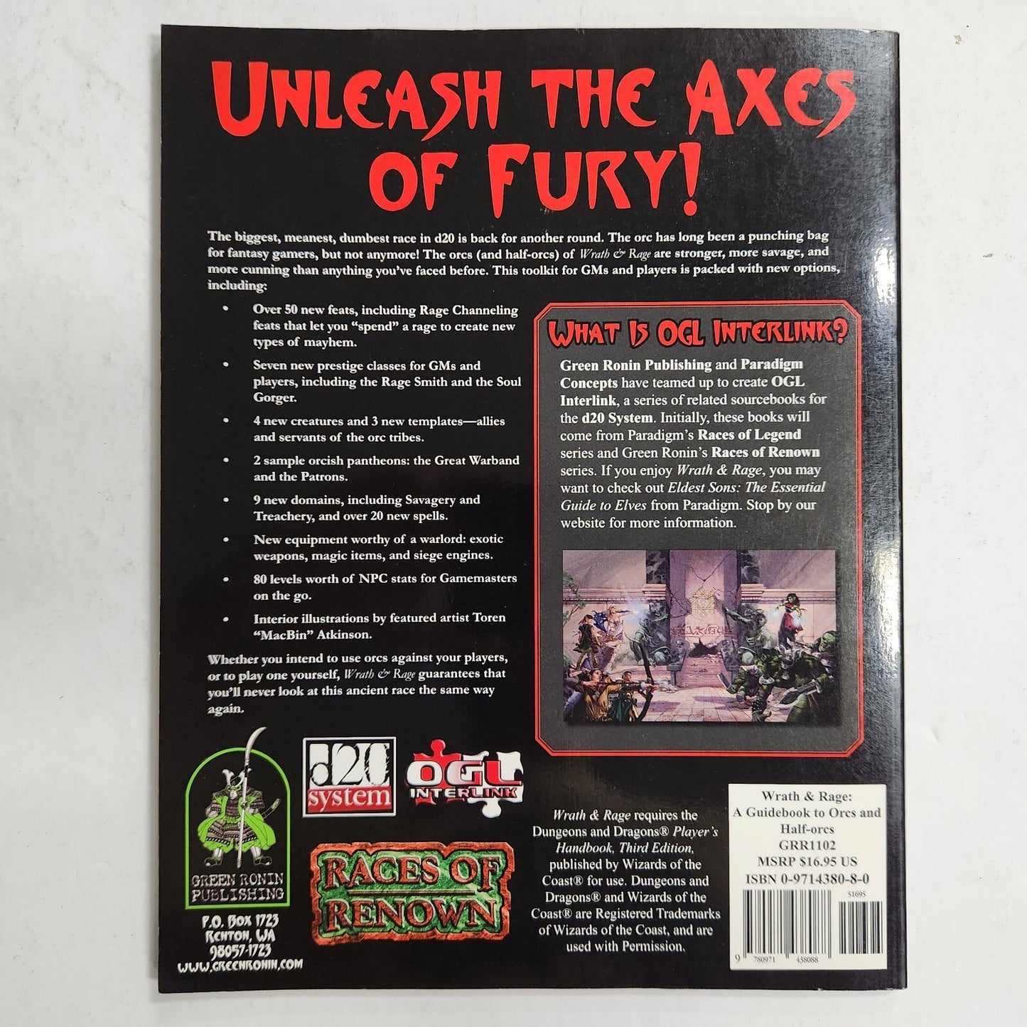 Wrath & Rage: A Guidebook To Orcs & Half-Orcs (Races of Renown), , Bishop, Jim,