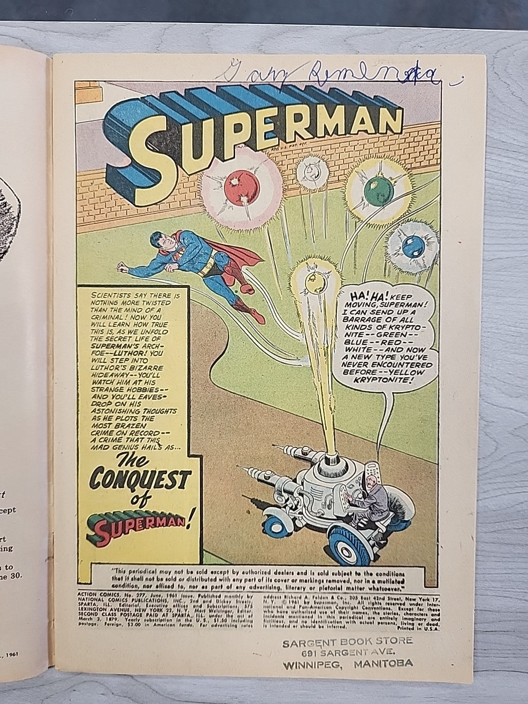 ACTION COMICS #277 1961 VG/FN SUPERGIRL "The Battle Of The Super-Pets" SUPERMAN