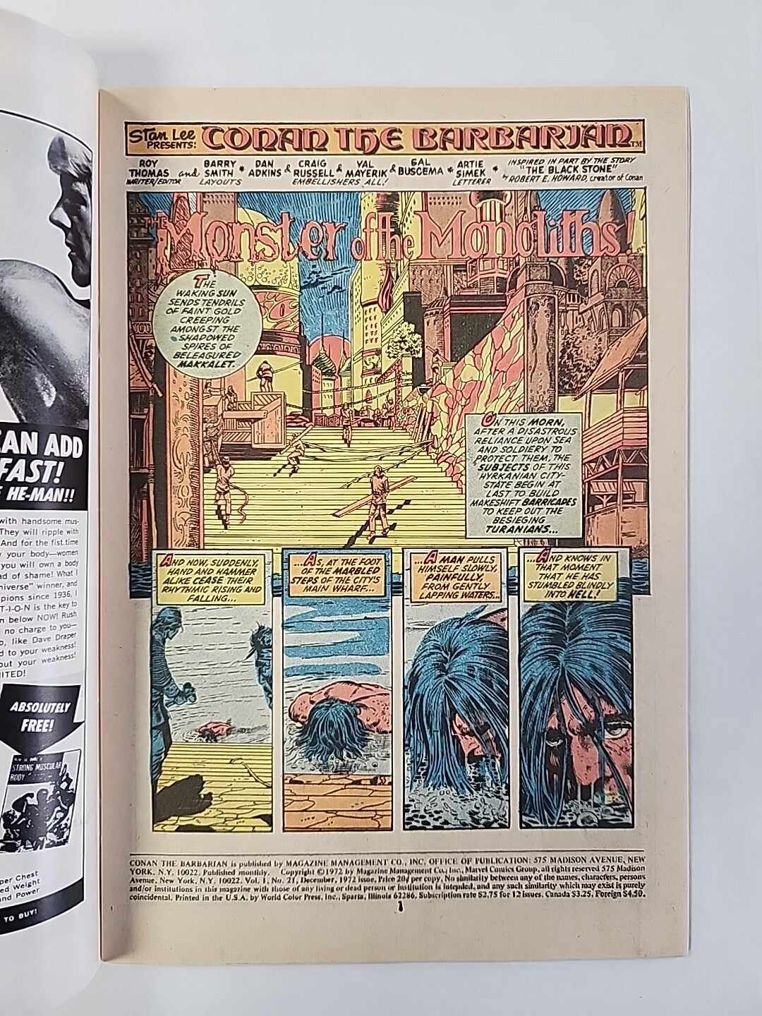 Conan the Barbarian #21 (Marvel, 1972) FN/VF Barry Windsor-Smith Cover