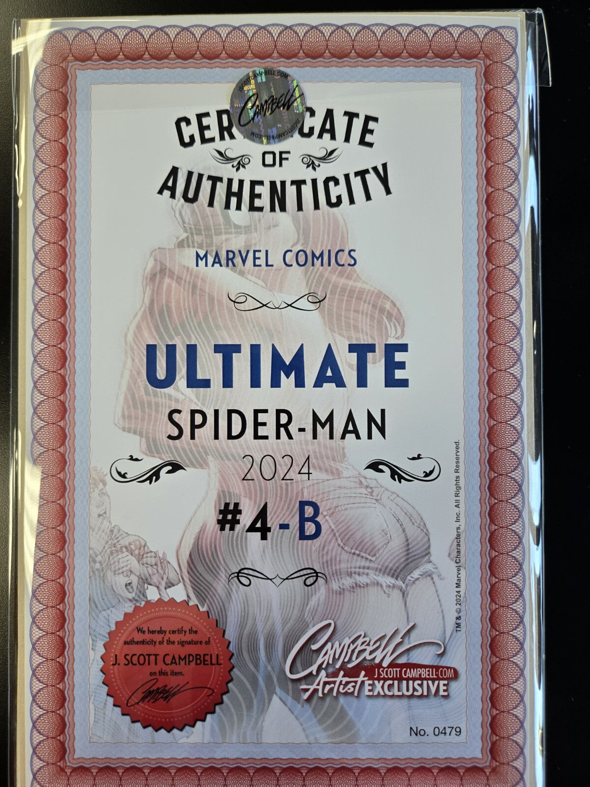 Marvel Comics Ultimate Spiderman 4 J Scott Campbell Signed Variant Exclusive 4B