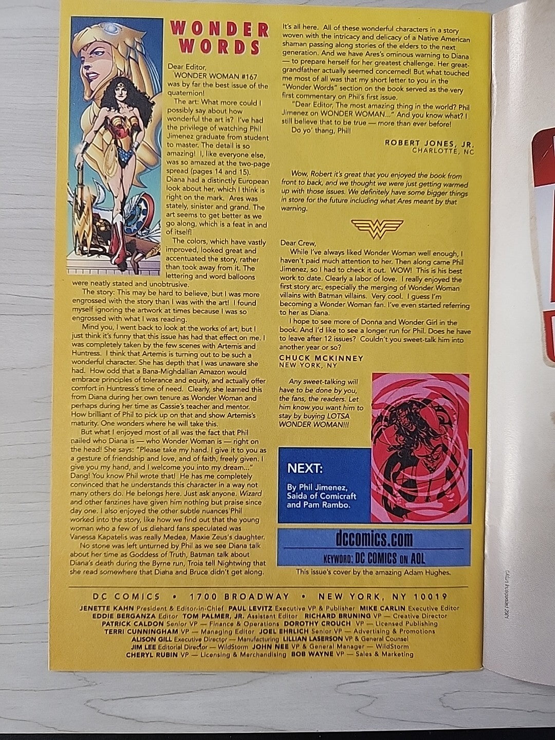 Wonder Woman #170 Adam Hughes Cover Lois Lane Superman DC 2001 NM-