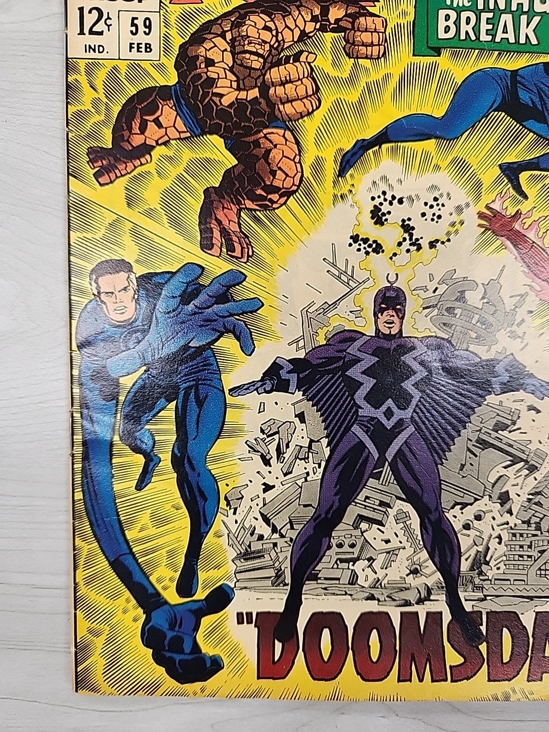 Fantastic Four #59 FN 1967 Marvel Comics Inhumans Dr Doom Lee Kirby Silver Age