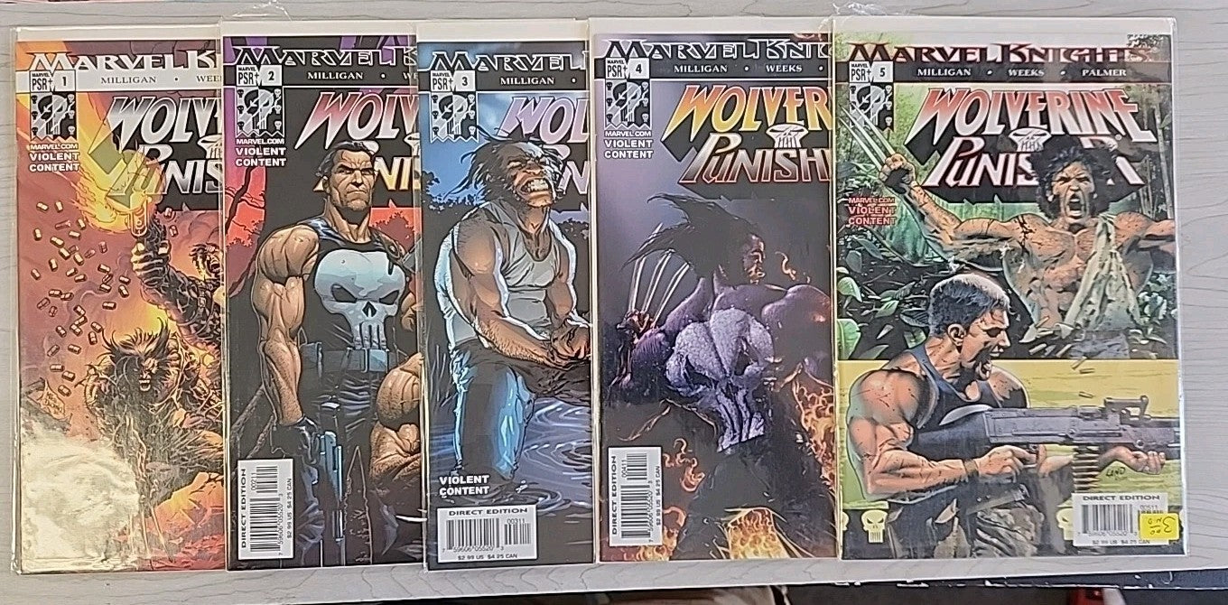 Marvel Knights: Wolverine Punisher #1-5 Milligan Lee Weeks 2004 Marvel Comics
