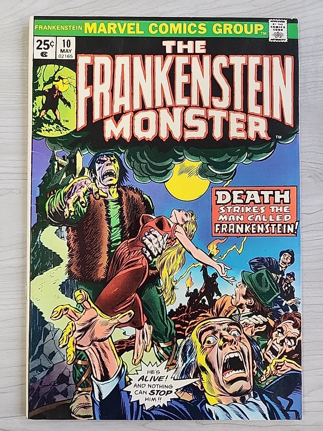 The FRANKENSTEIN Monster #10 Marvel Comics 1974 John Buscema FN/FN+