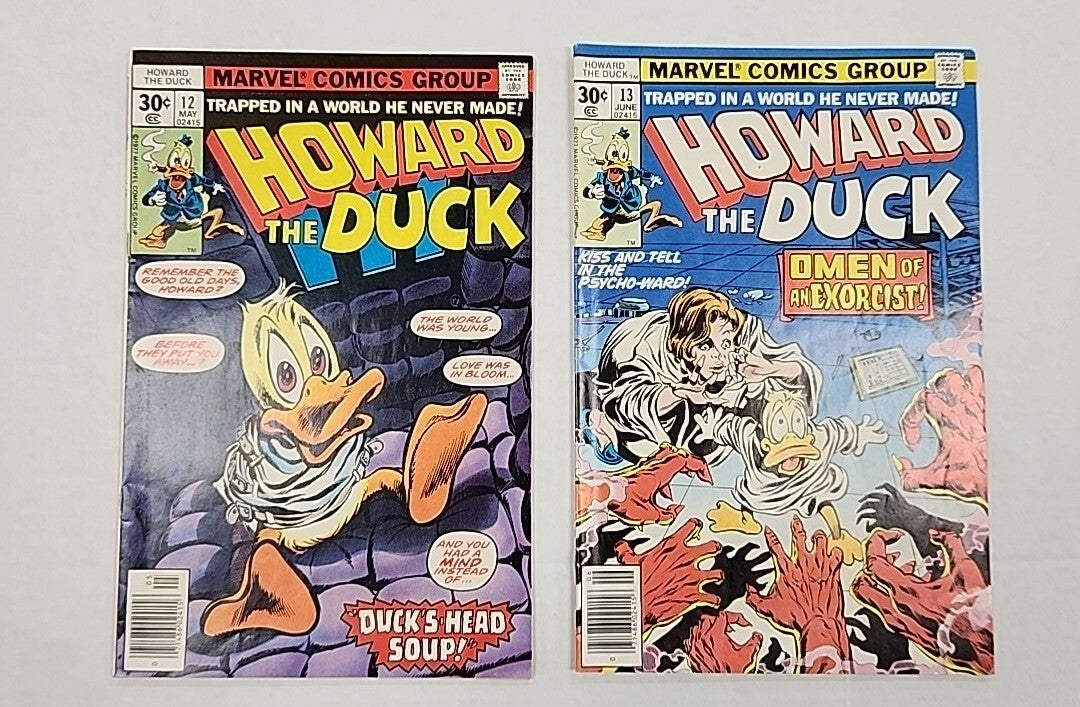 KISS Band Cameo & 1st Full Appearance Marvel (1977) Howard The Duck #12 #13