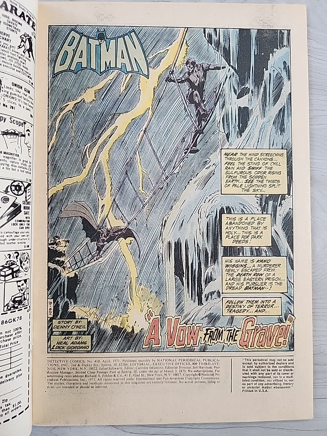 DETECTIVE COMICS #410 April 1971 DC Comics NEAL ADAMS ART FN+/VF 7.0