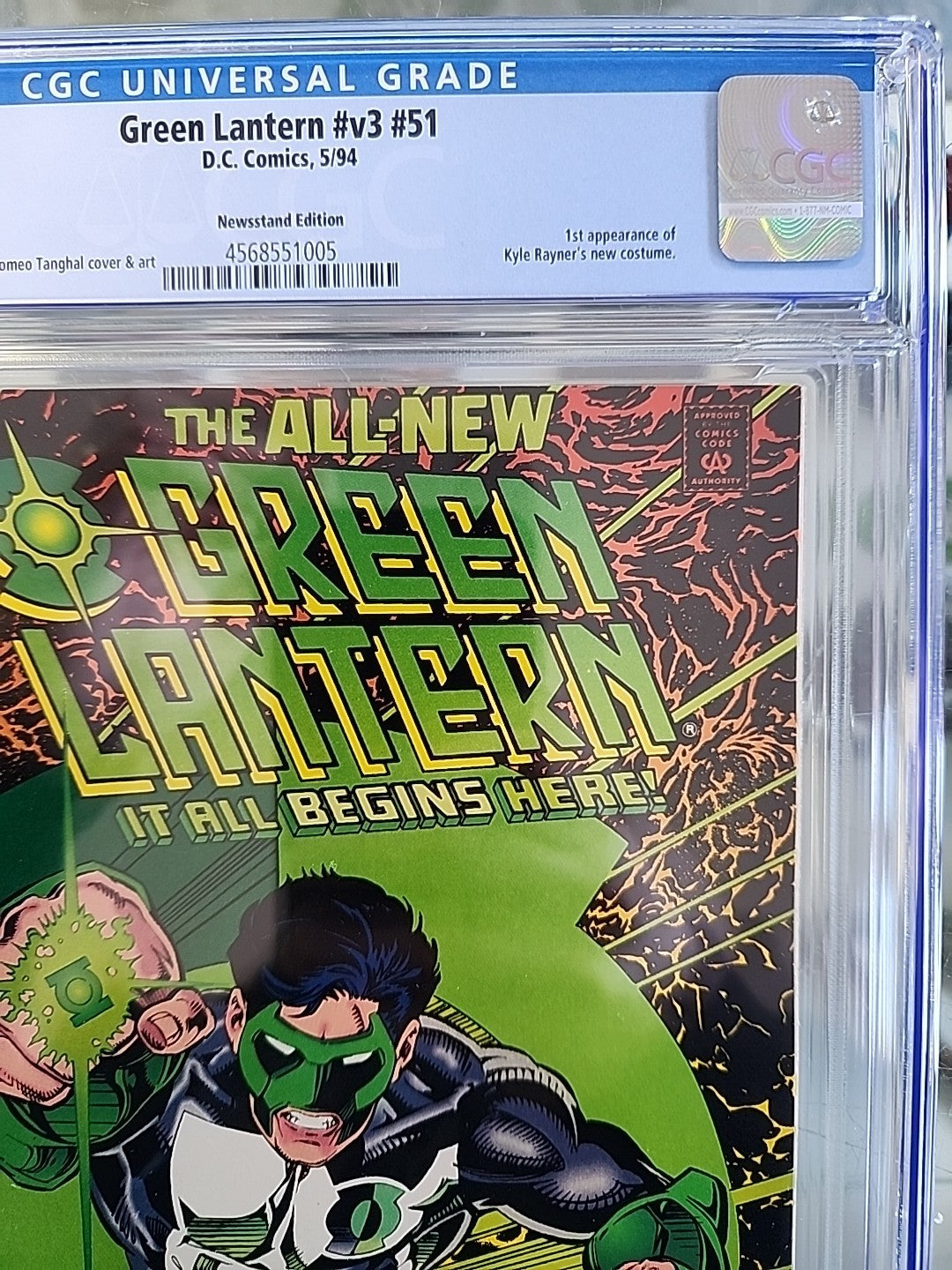 Green Lantern V3 #51 CGC 9.8 WP Newsstand 1st Kyle Rayner's New Costume