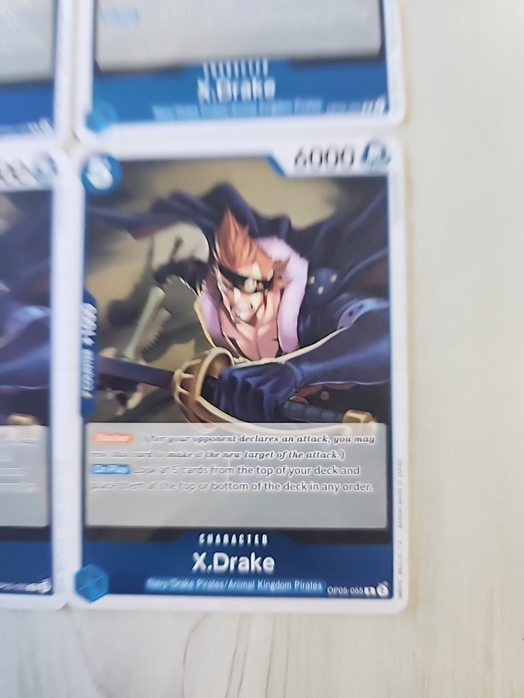 One Piece CCG Awakening of the New Era X Drake OP05-055 Foil Rare x4 Play Set