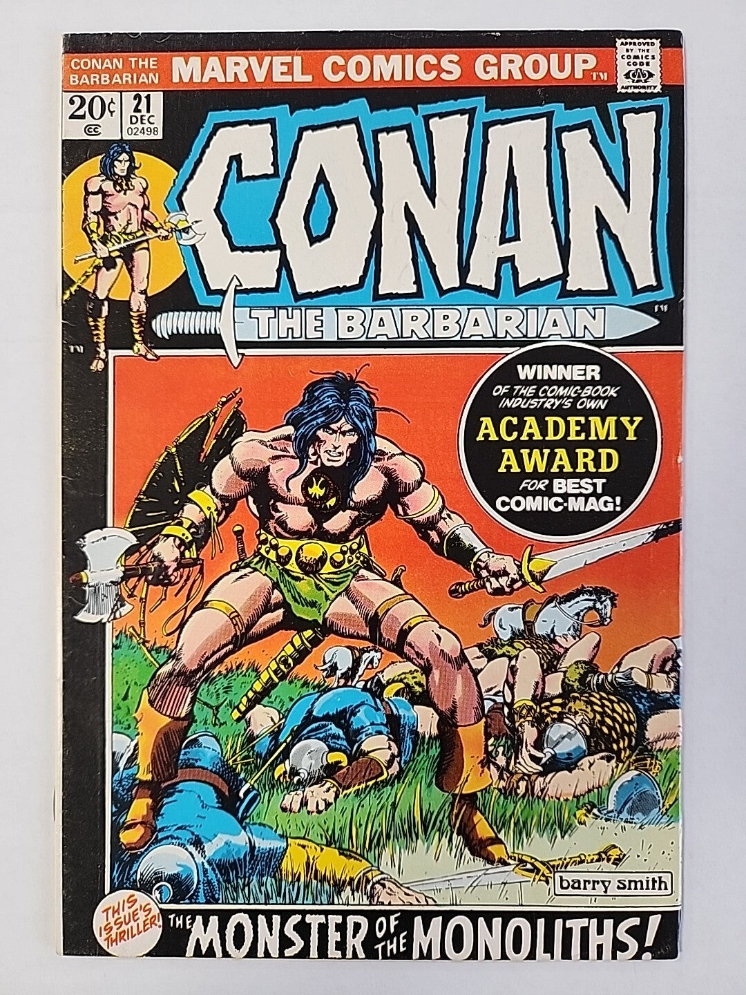 Conan the Barbarian #21 (Marvel, 1972) FN/VF Barry Windsor-Smith Cover