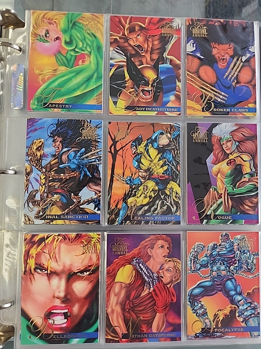 1995 Flair Marvel Annual: Complete Set /w Inserts 200 Cards NM