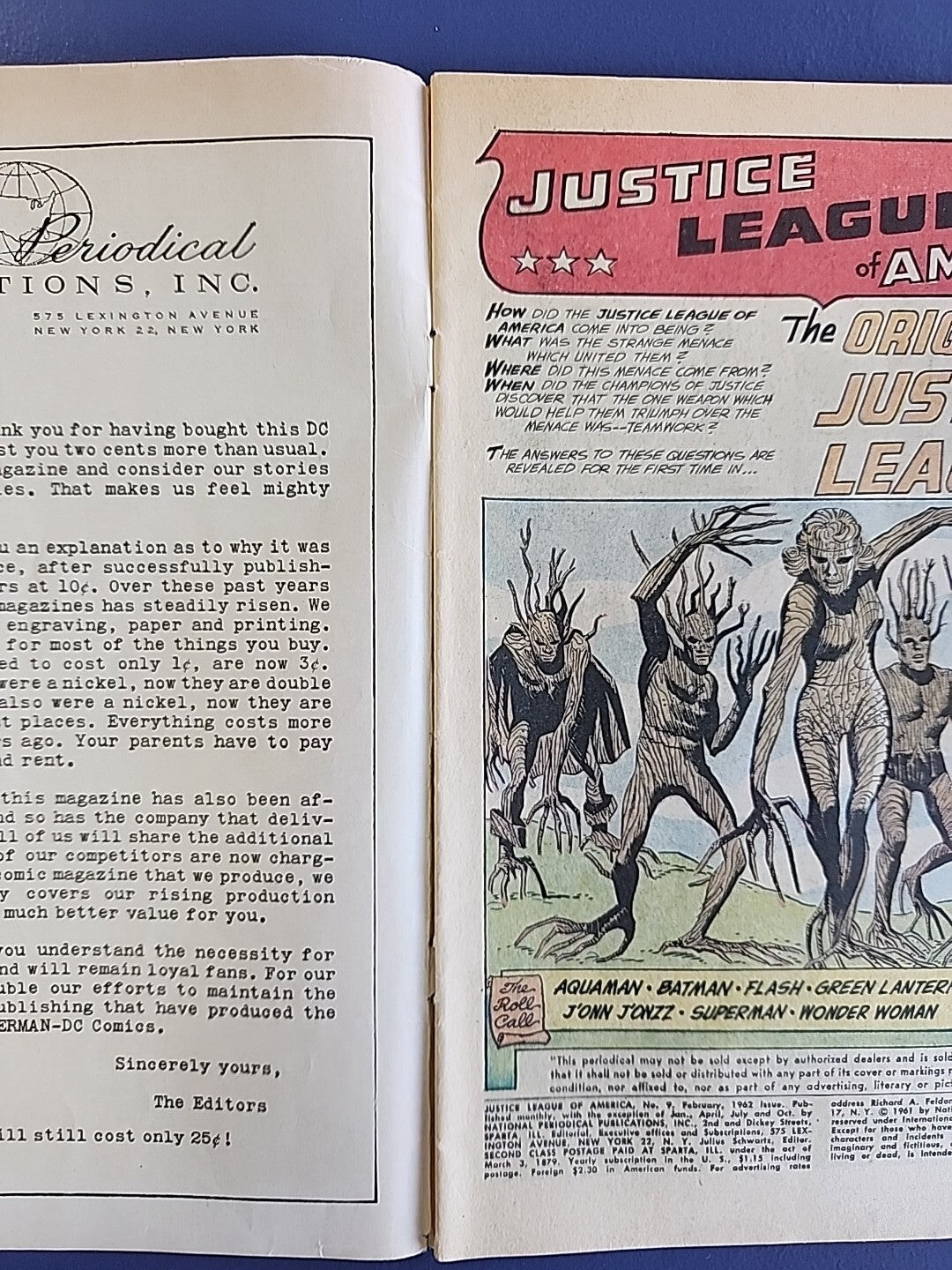 Justice League of America #9 VG/FN 1962 Justice League Origin DC Comics