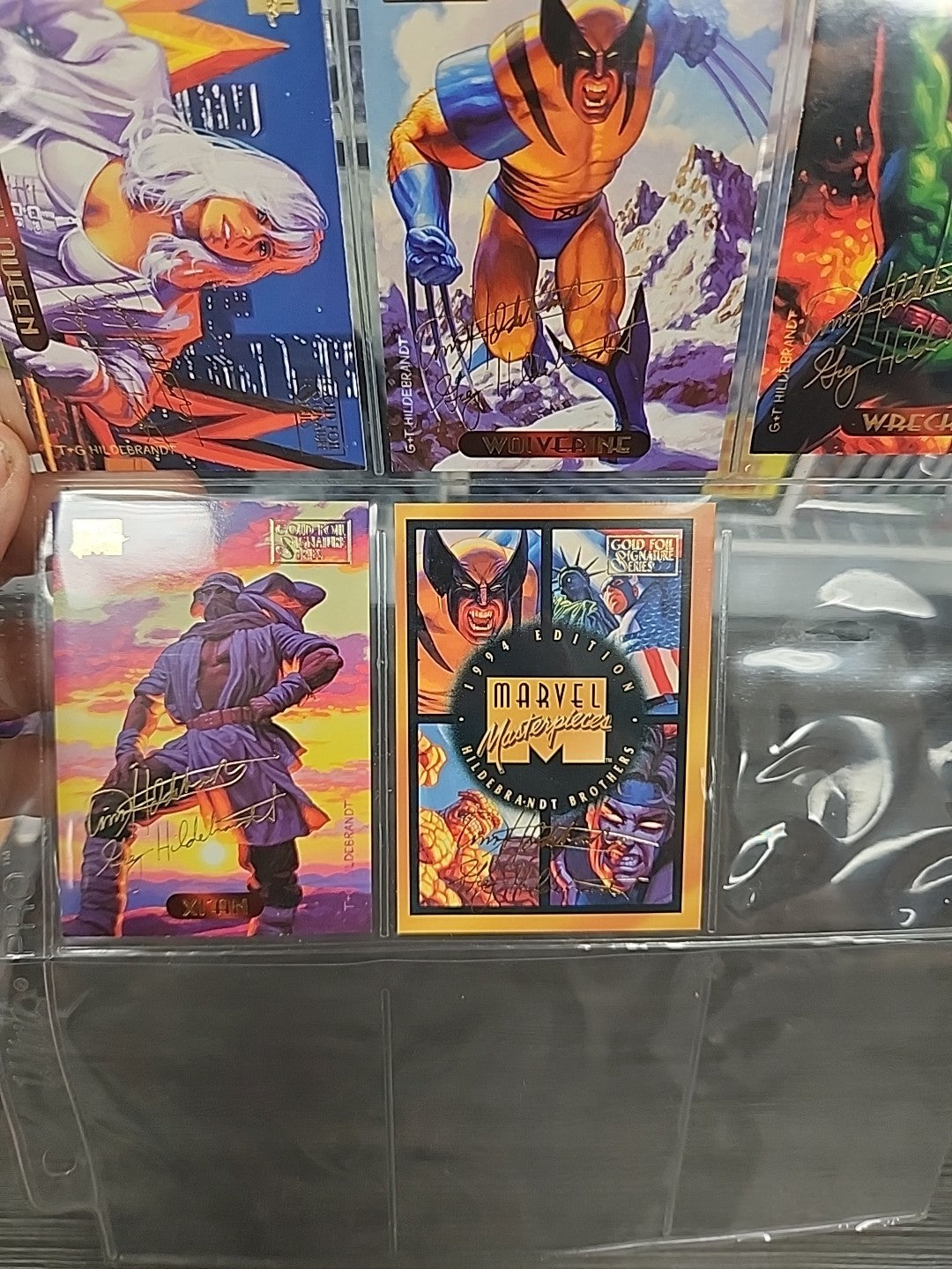 1994 Marvel Masterpieces Base Set Powerblast Silver Holofoil Plus Signature 293