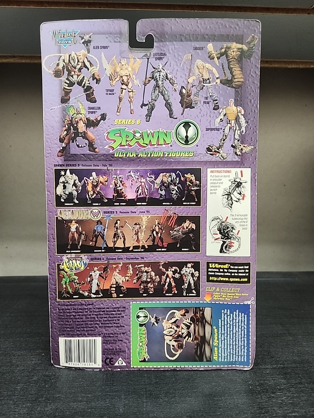1996 Todd McFarlane's ALIEN SPAWN Series 6 Version 2 Action Figure On Card