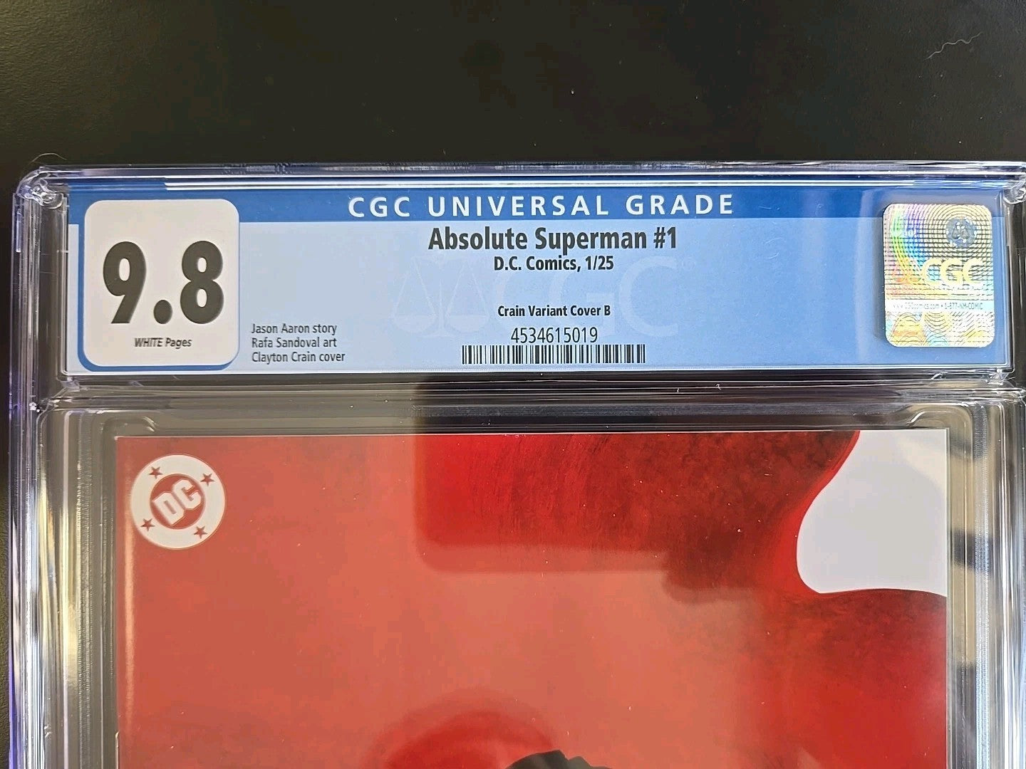 ABSOLUTE SUPERMAN #1 DC 1:50 CLAYTON CRAIN VIRGIN VARIANT CGC 9.8 NM