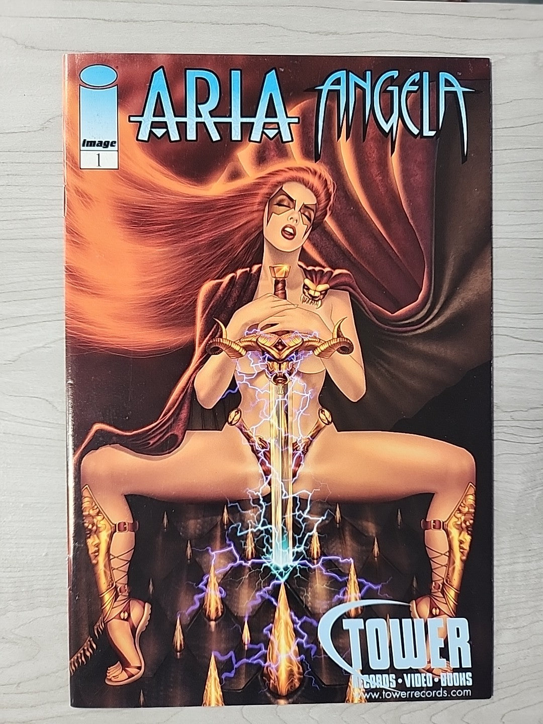ARIA ANGELA #1 2 Image Comics Lot Of 7 Variants Tower Records Foil Chromium 2000