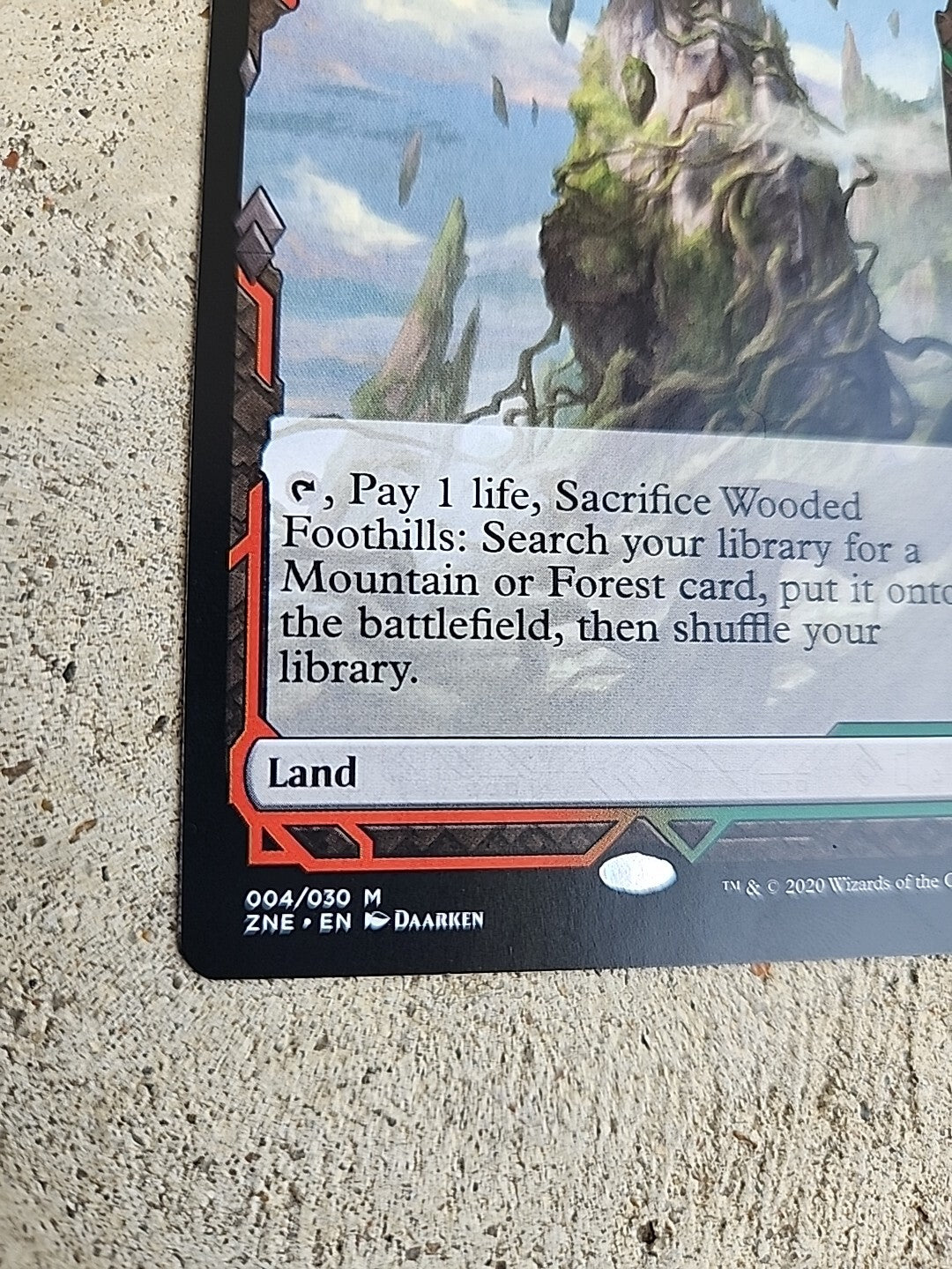 MTG Wooded Foothills Near Mint Regular Zendikar Rising Expeditions English