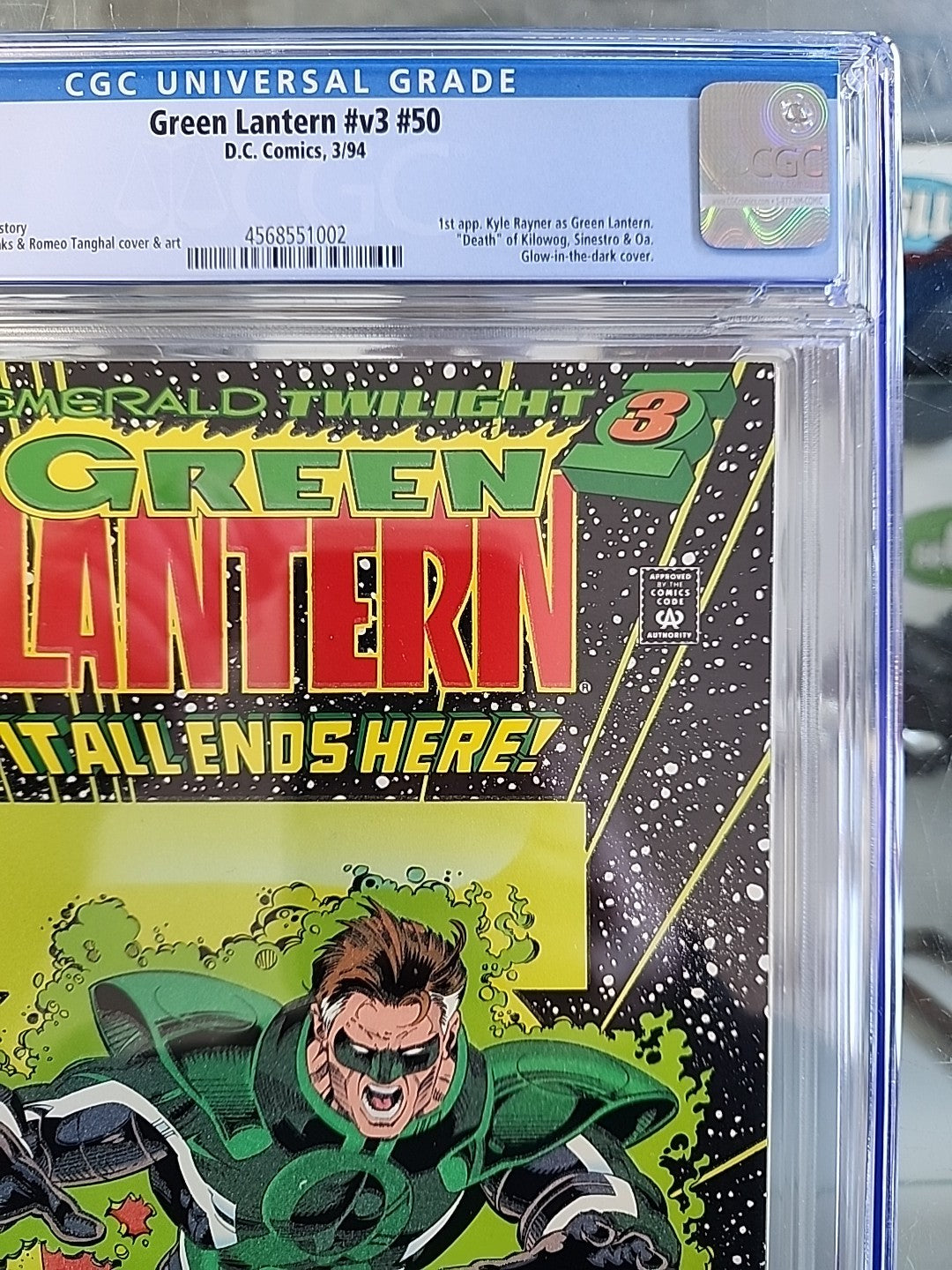 GREEN LANTERN #V3 #50 CGC 9.8 1st App Kyle Rayner As Green Lantern GITD