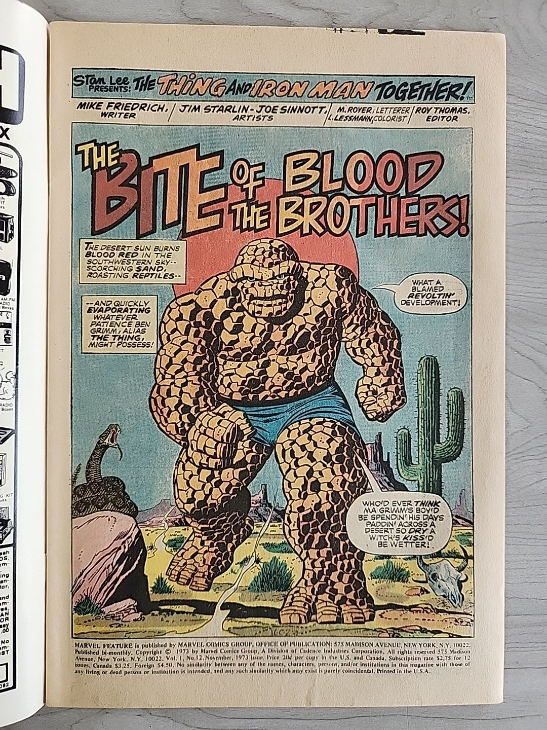 Marvel Feature Presents #12 (1973) The Thing & Iron Man Marvel Comics Thanos