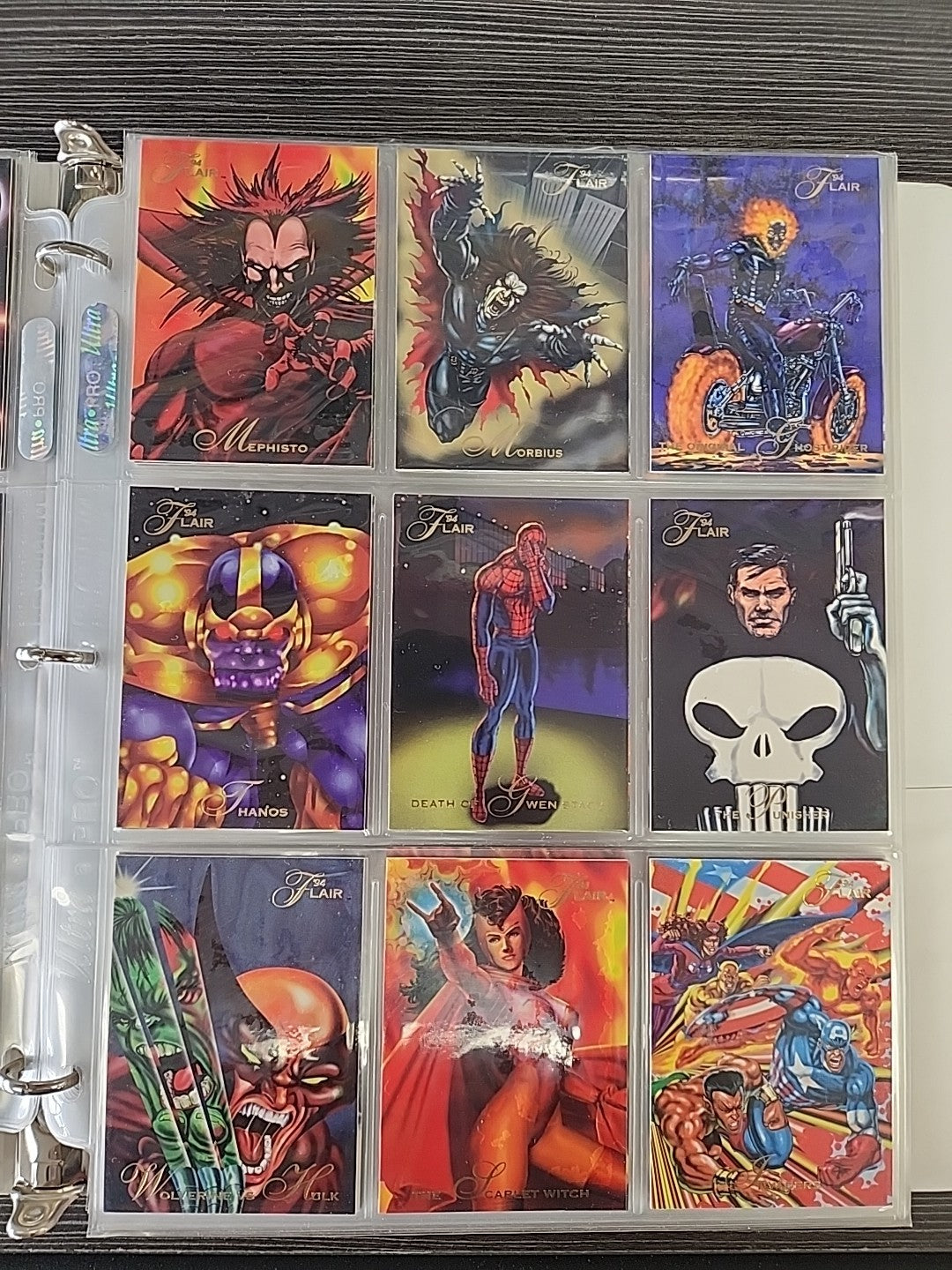 1994 Flair Marvel Complete 150 Card Set & Complete 18 Power Blast Foil Set NMMT