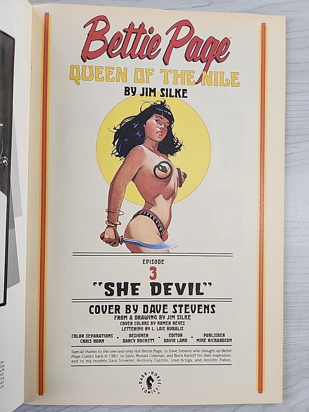 Bettie Page Queen of The Nile #3 Dark Horse Comics 2000 VF/NM Dave Stevens