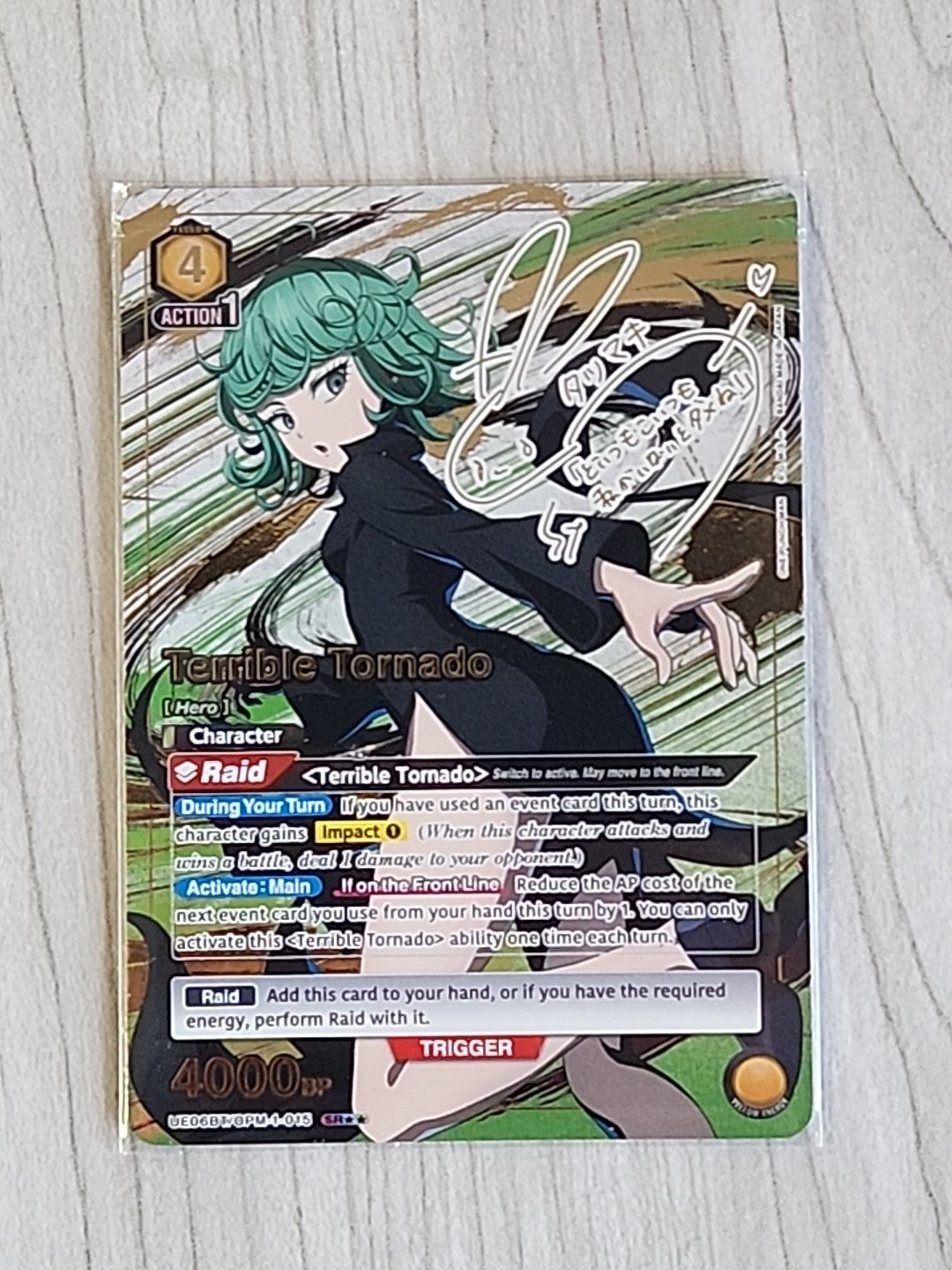 Union Arena Terrible Tornado UE06BT/OPM-1-015 SR** Signed Alt Art Super Rare