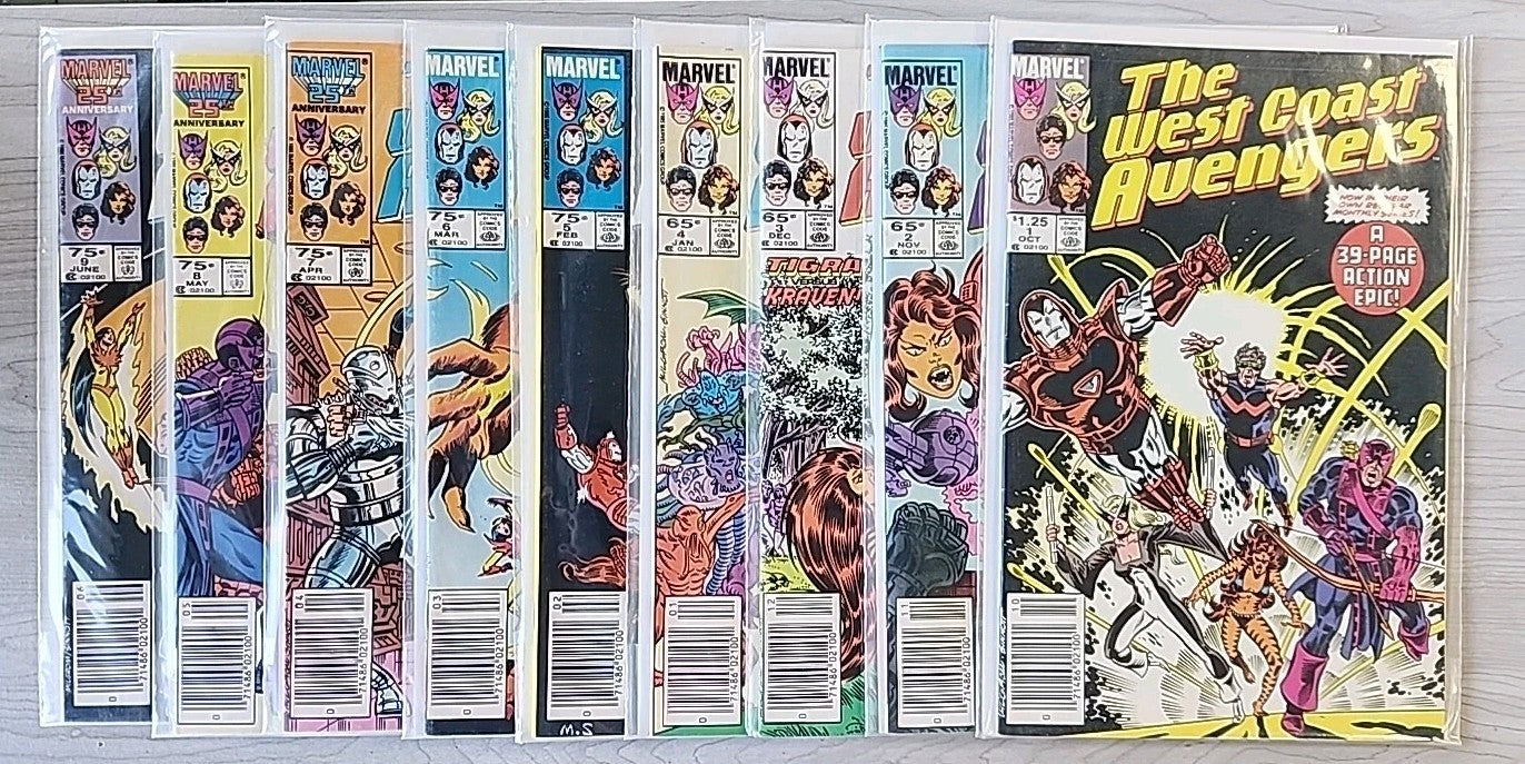 The West Coast Avengers #1 2 3 4 5 6 7 8 9 Newsstand Marvel Comics 1985 VF/NM