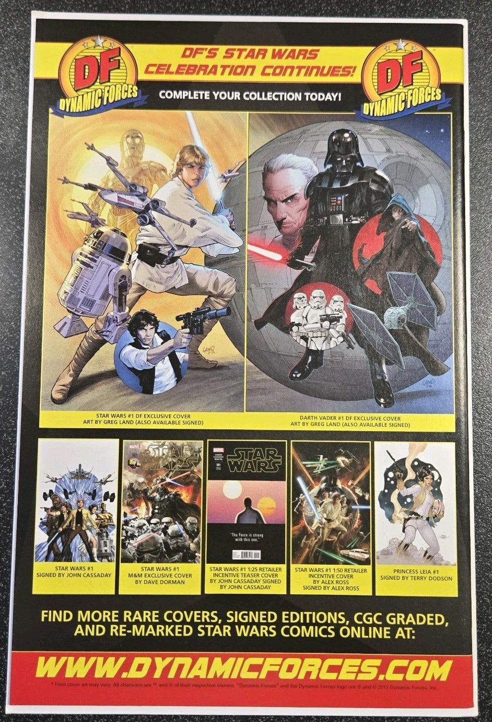 Star Wars Darth Vader #001 Dynamic Forces Variant Limited To 3000