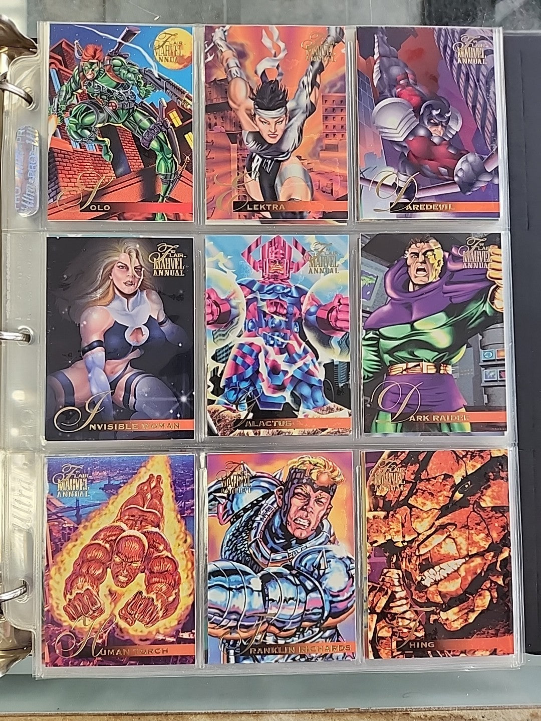 1995 Flair Marvel Annual: Complete Set /w Inserts 200 Cards NM
