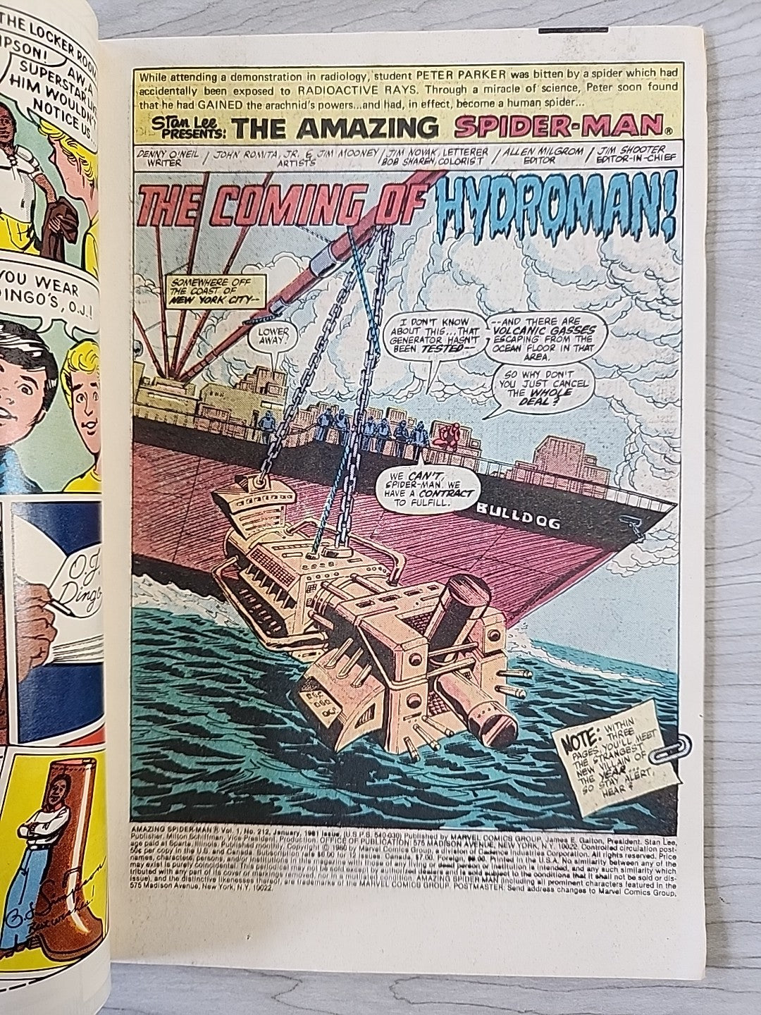 Amazing Spider-Man #212 VF- 7.5 1981 1st Hydro-Man