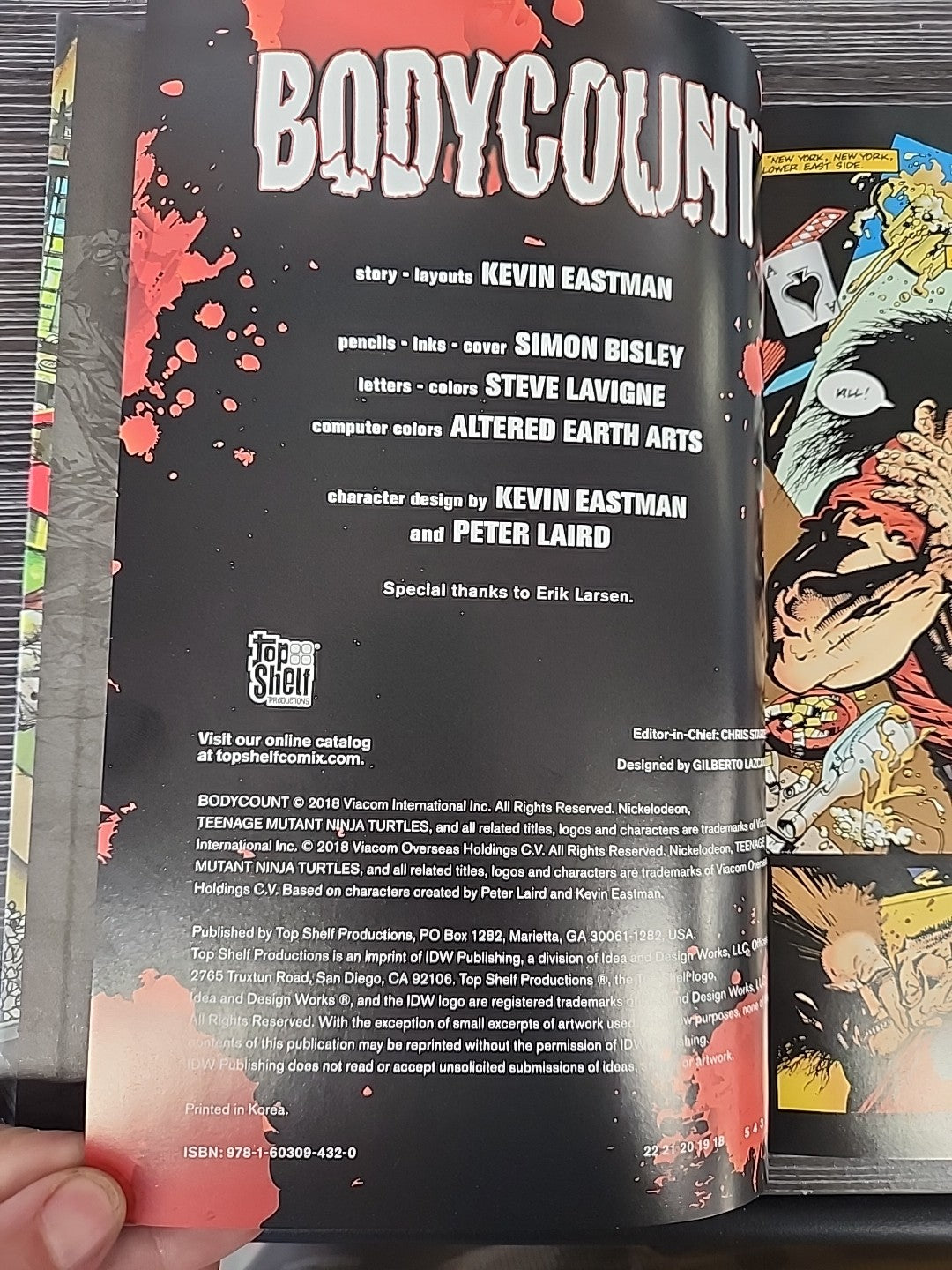 Eastman & Bisley Bodycount Top Shelf 2018 Hardcover TMNT Casey & Raph