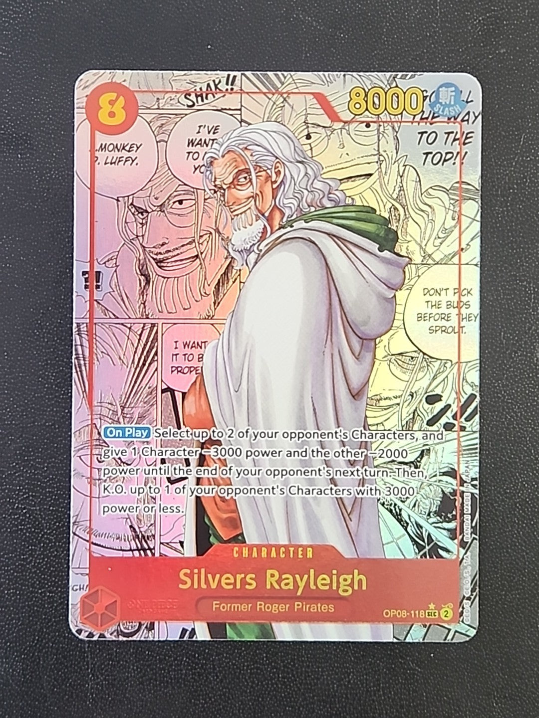 One Piece Silvers Rayleigh Manga SEC Parallel Alt Art Op08-118 English