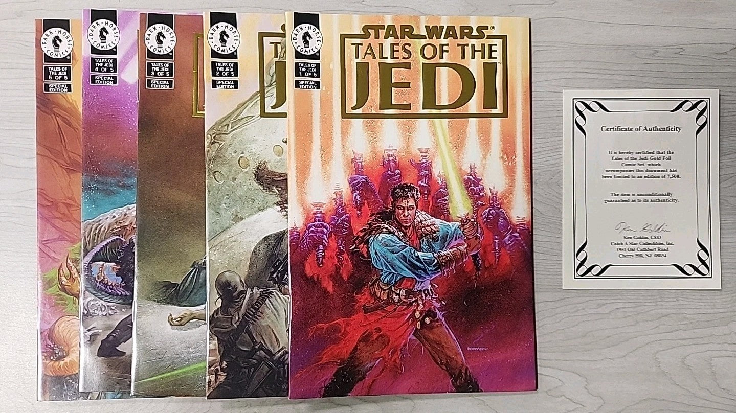 Star Wars: Tales of the Jedi #1-5 Gold Foil Set Limited To 7500 With COA VF/NM