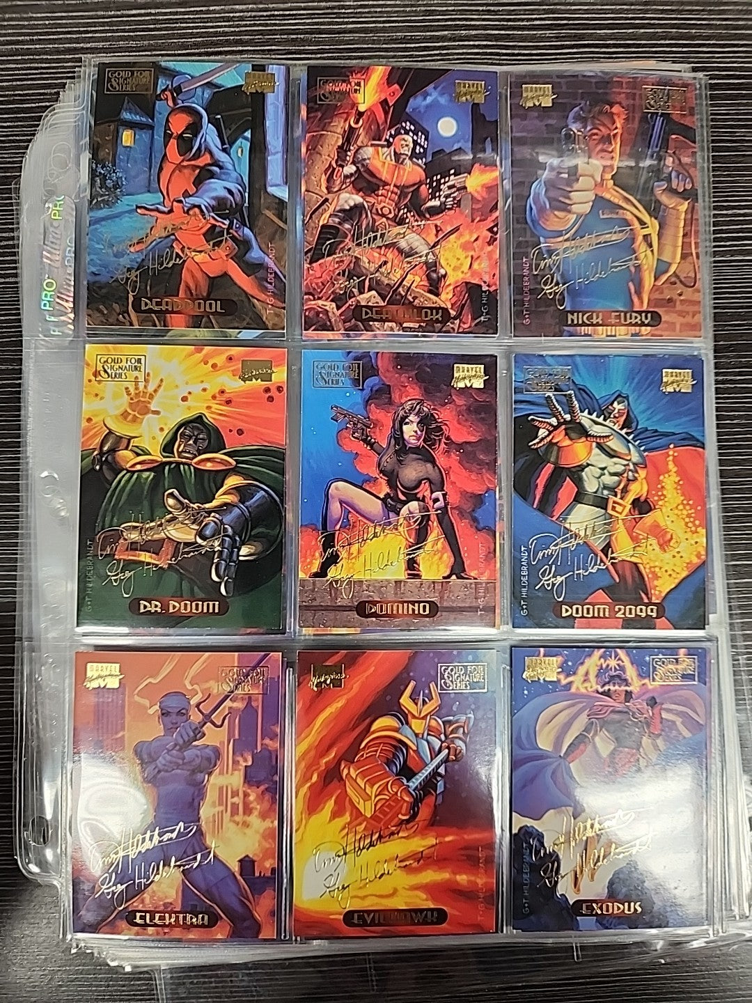 1994 Marvel Masterpieces Base Set Powerblast Silver Holofoil Plus Signature 293