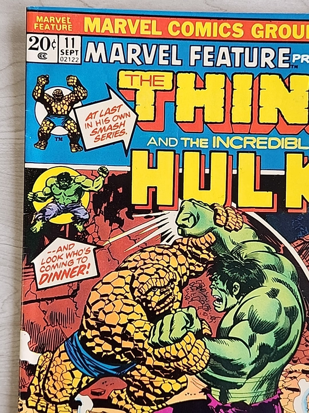 Marvel Feature 11 Thing vs. Hulk Marvel Comics 1973 Bronze Age Key 1st Solo App