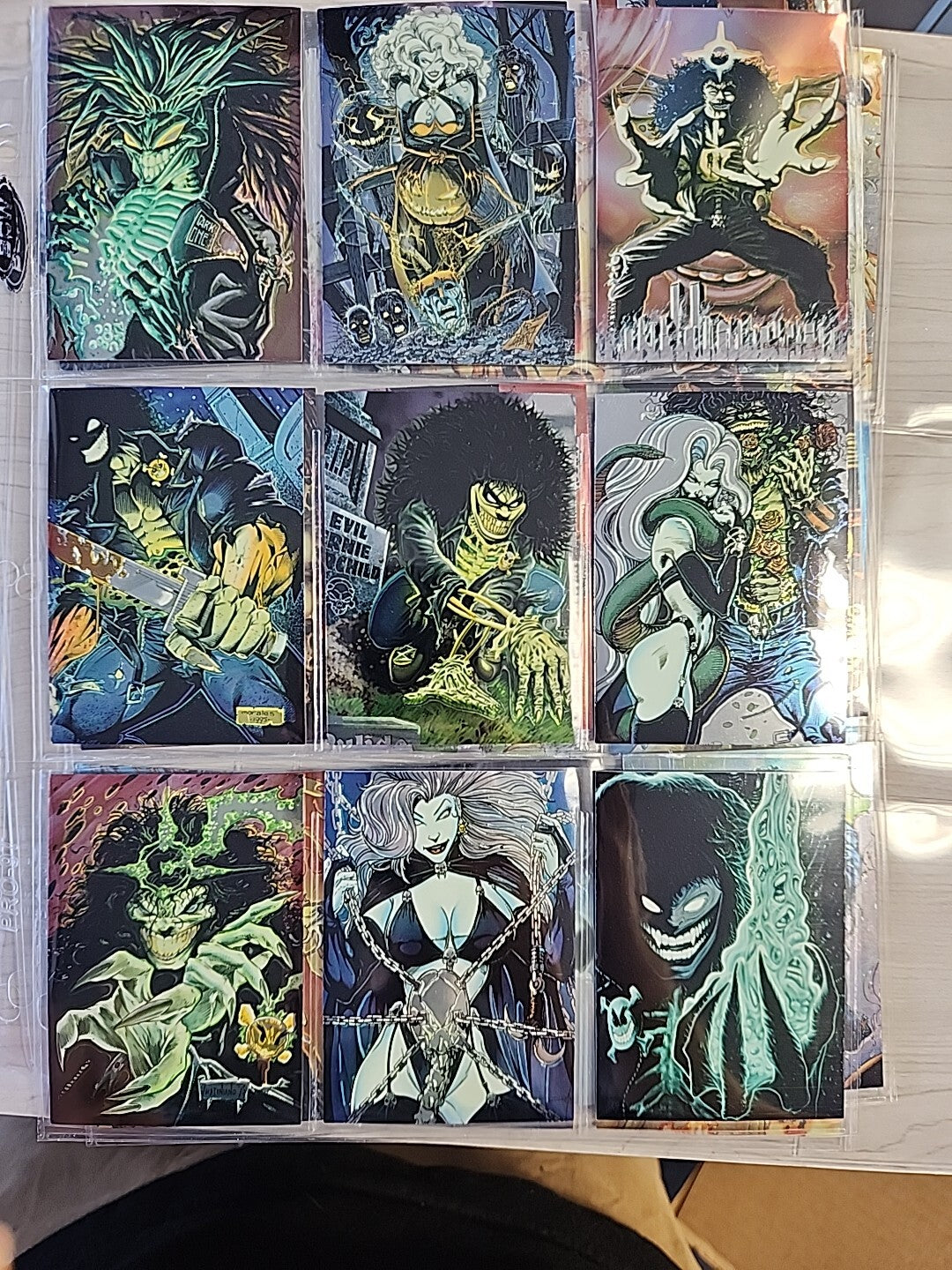 EVIL ERNIE Glow In The Dark 1995 Chromium Complete 100 Card Set in Sheets