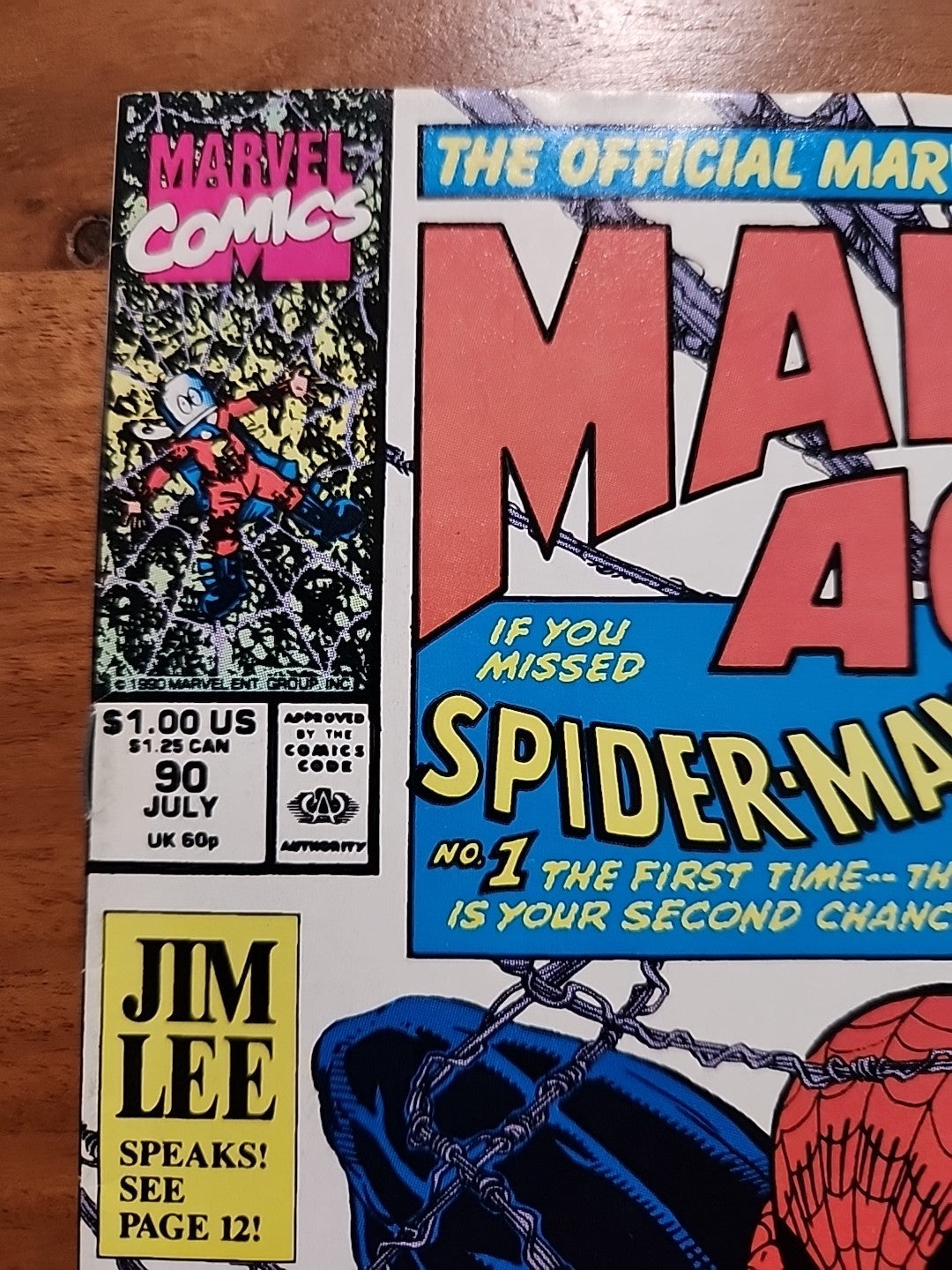 MARVEL AGE #90 (Marvel, 1990) Jim Lee McFarlane Spider-Man Cover VF/NM