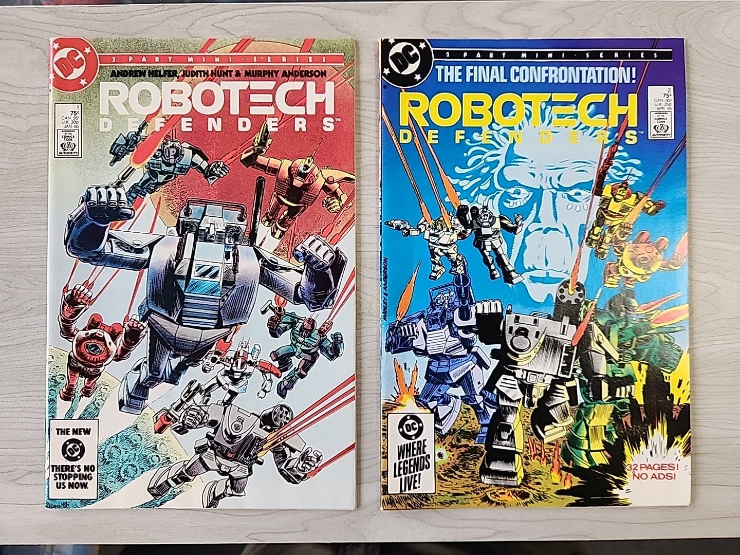 DC Comics Robotech Defenders Complete Set Lot # 1 January 1985 & 2 April 1985