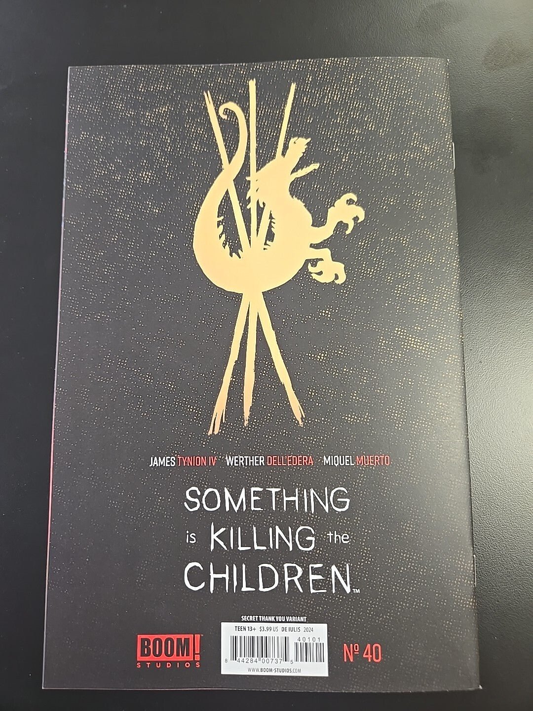 SOMETHING IS KILLING THE CHILDREN #40- SECRET THANK YOU DE IULIUS BW VARIANT