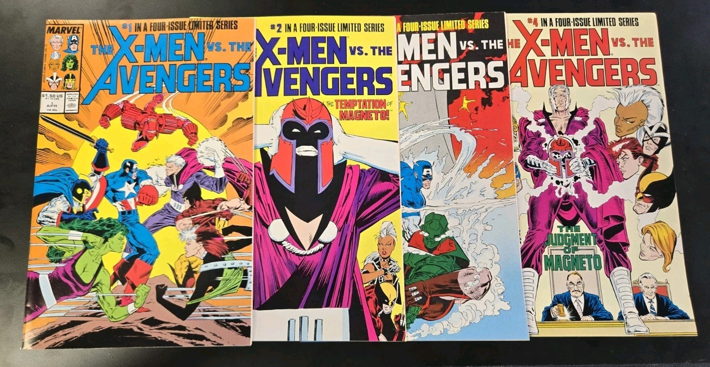 X-MEN VS. THE AVENGERS Complete Series 1-4 Marvel 1987 VERY