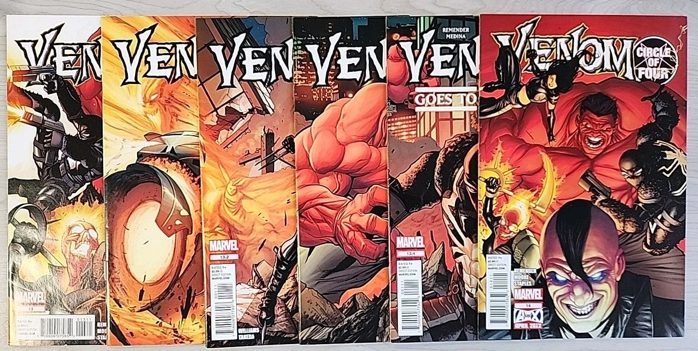 Venom #13 13.1 13.2 13.3 13.4 & 14 Circle of Four Complete Set - 2012 Lot Of 6